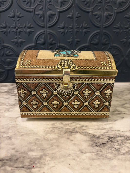 Vintage Tin Treasure Chest