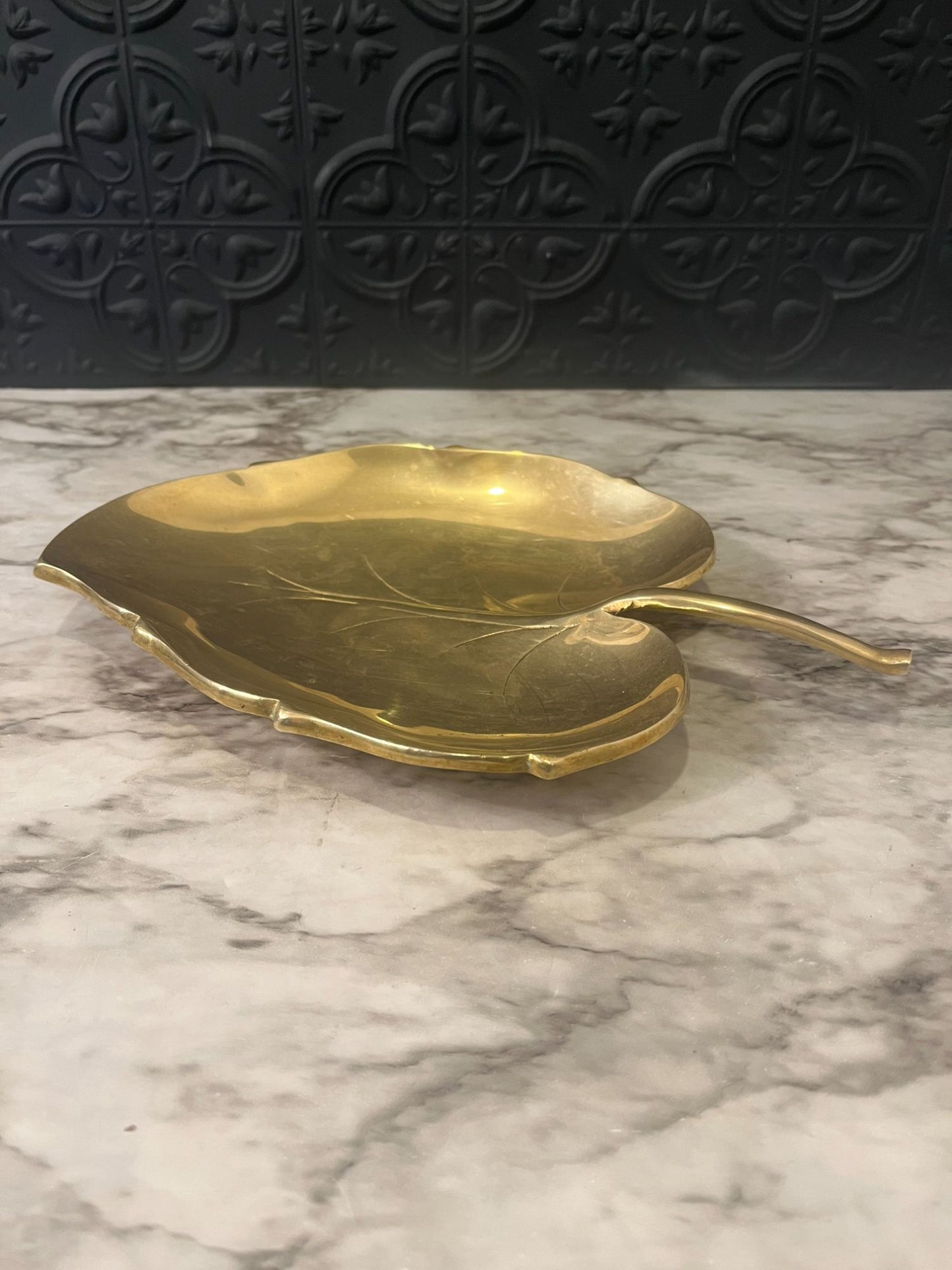 Large Brass Leaf Dish