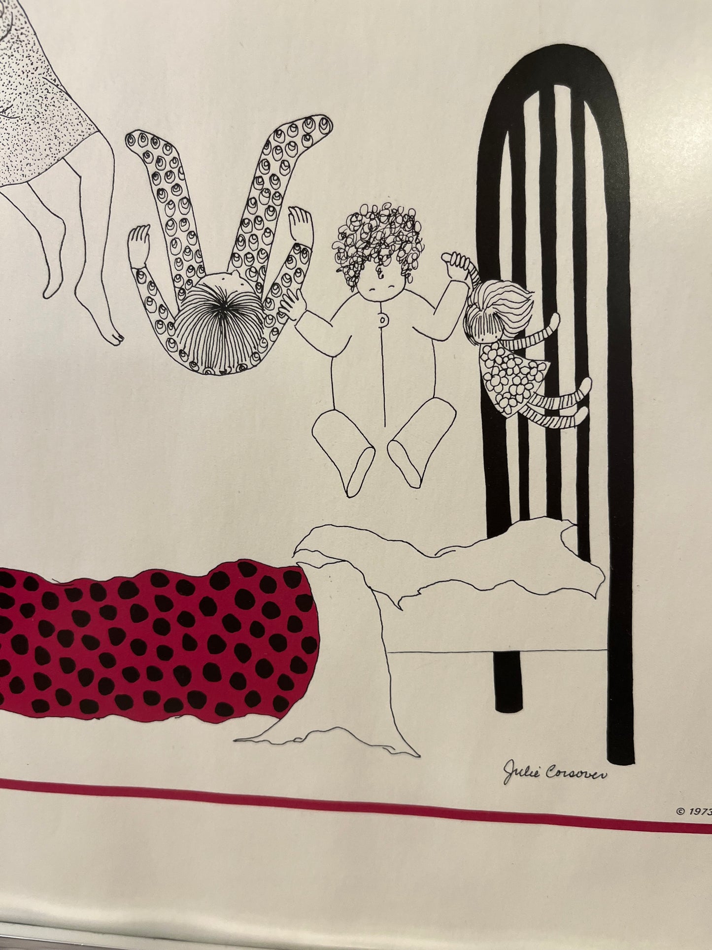 1973 Jumping on the Bed Print by Julie Corsover