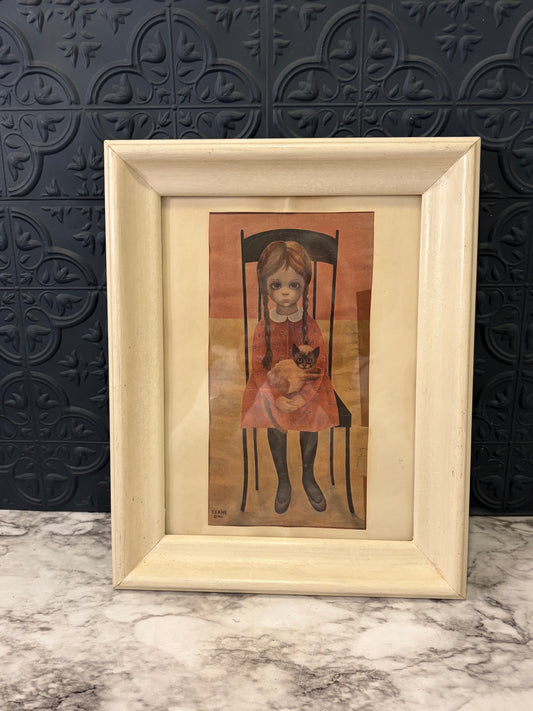Vintage Margaret Keane Girl on Chair