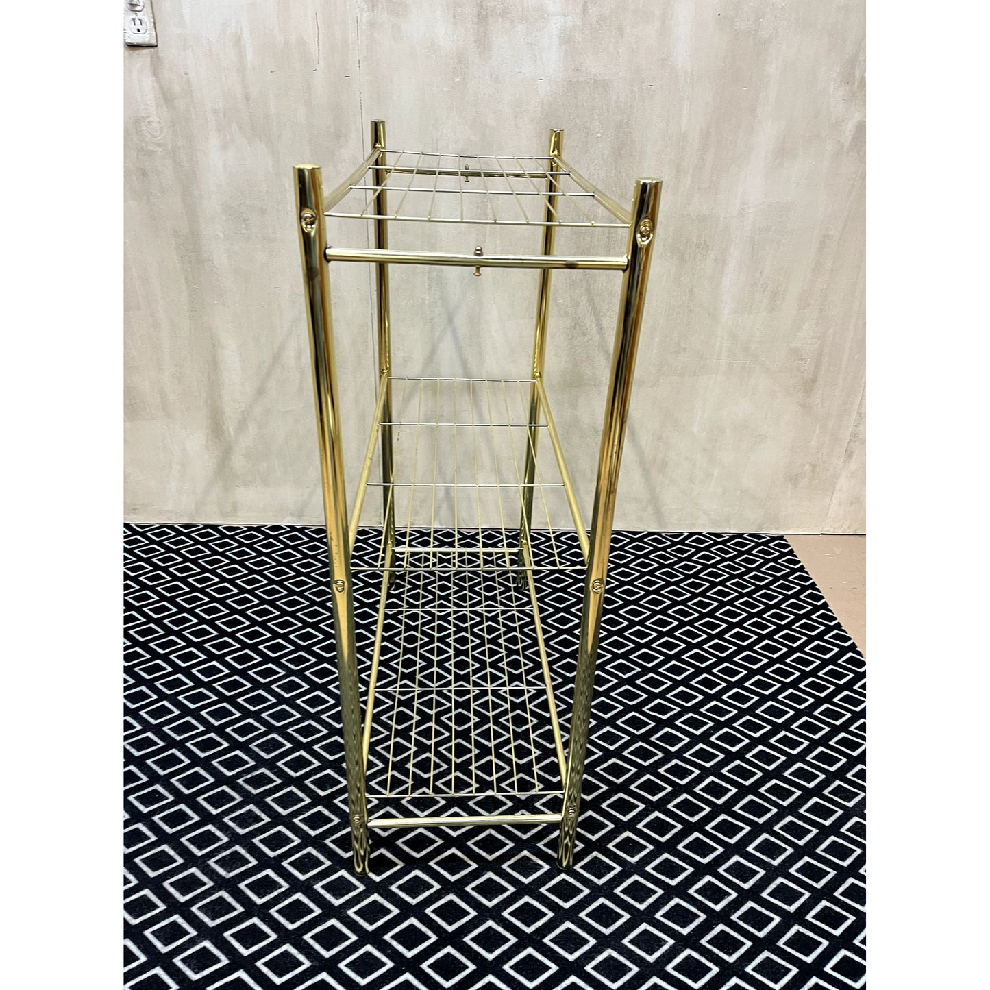 Brass wire 4 tier shelf