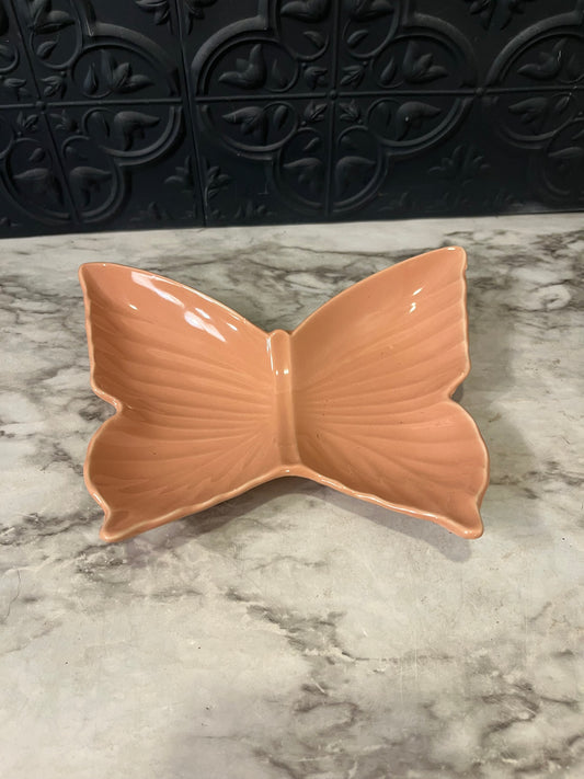 Pink Ceramic Butterfly Dish
