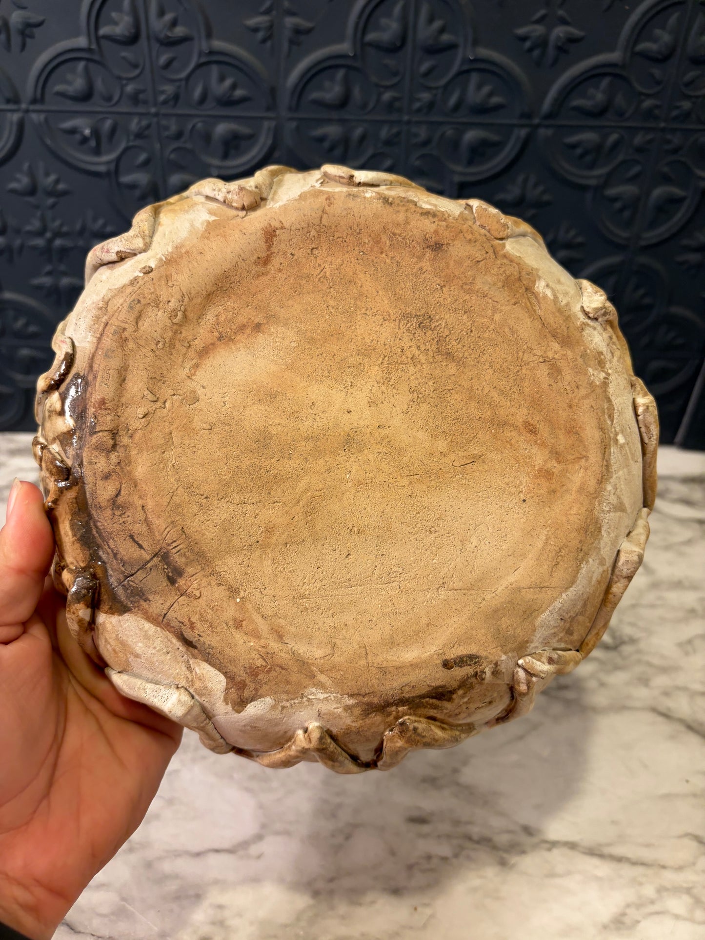 Studio Pottery Zig Zag Shallow Bowl