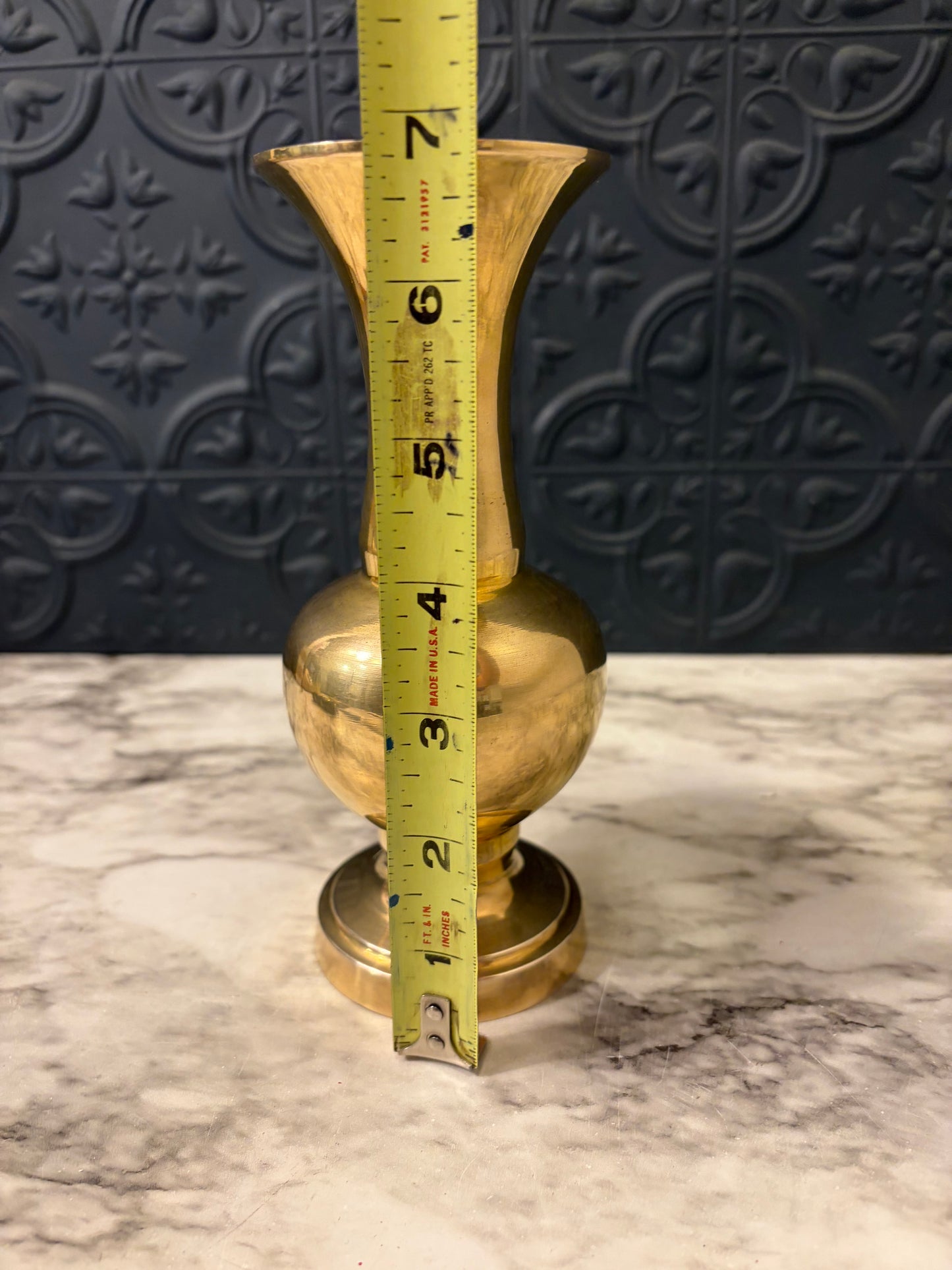 Brass Bud Vase 6.75 "