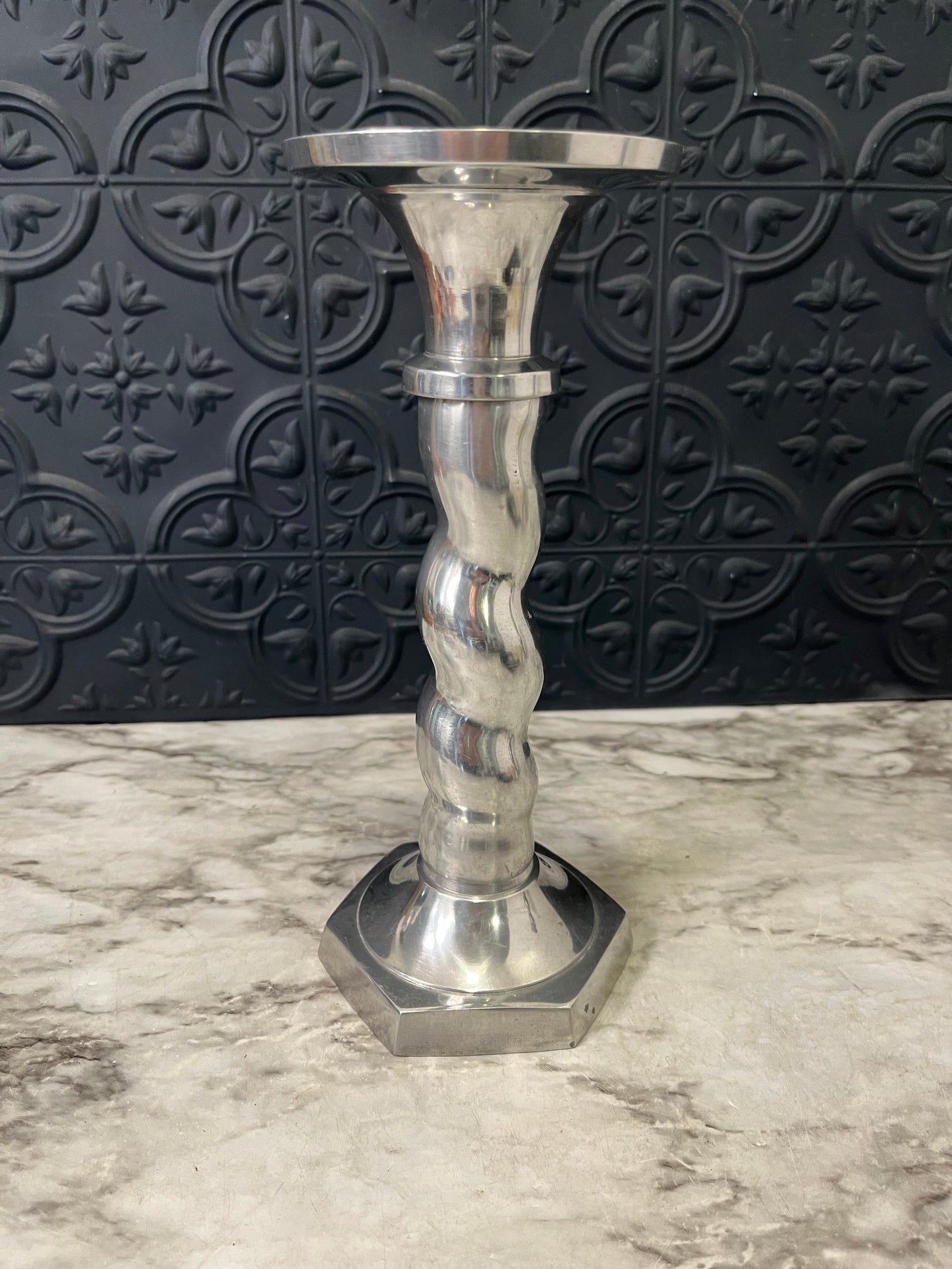 Spiral Aluminum Candle holder 9"