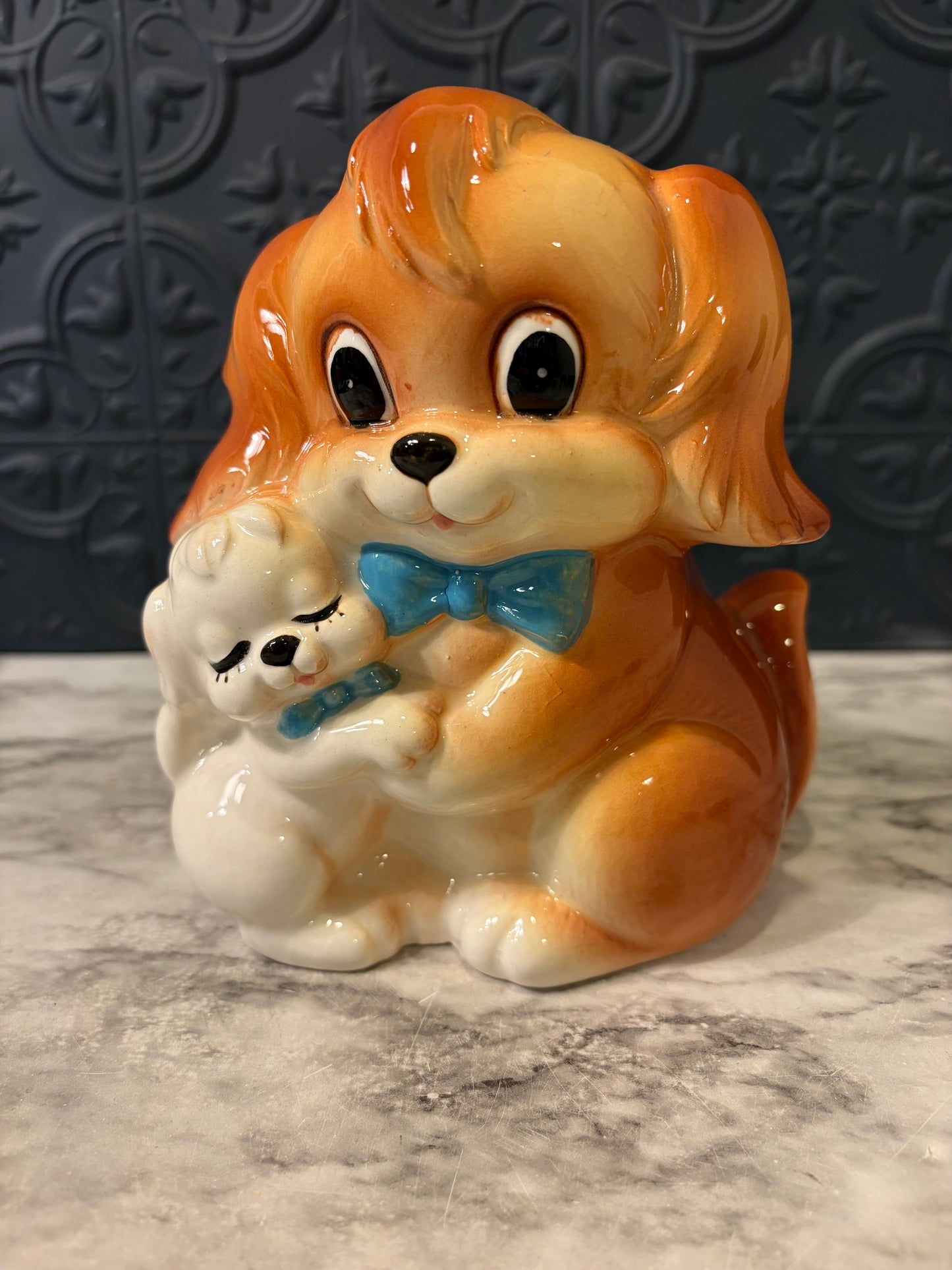 Lefton Dog and Puppy Planter