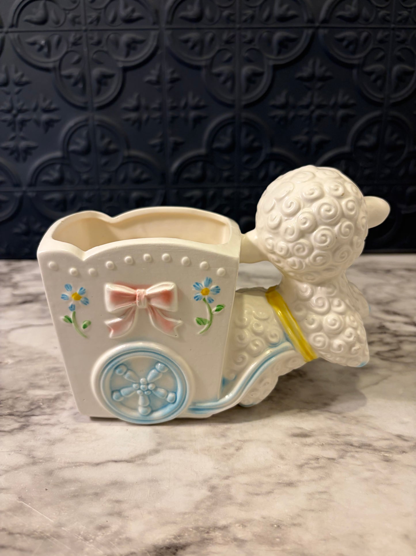 Rubens Lamb Pulling Cart Planter