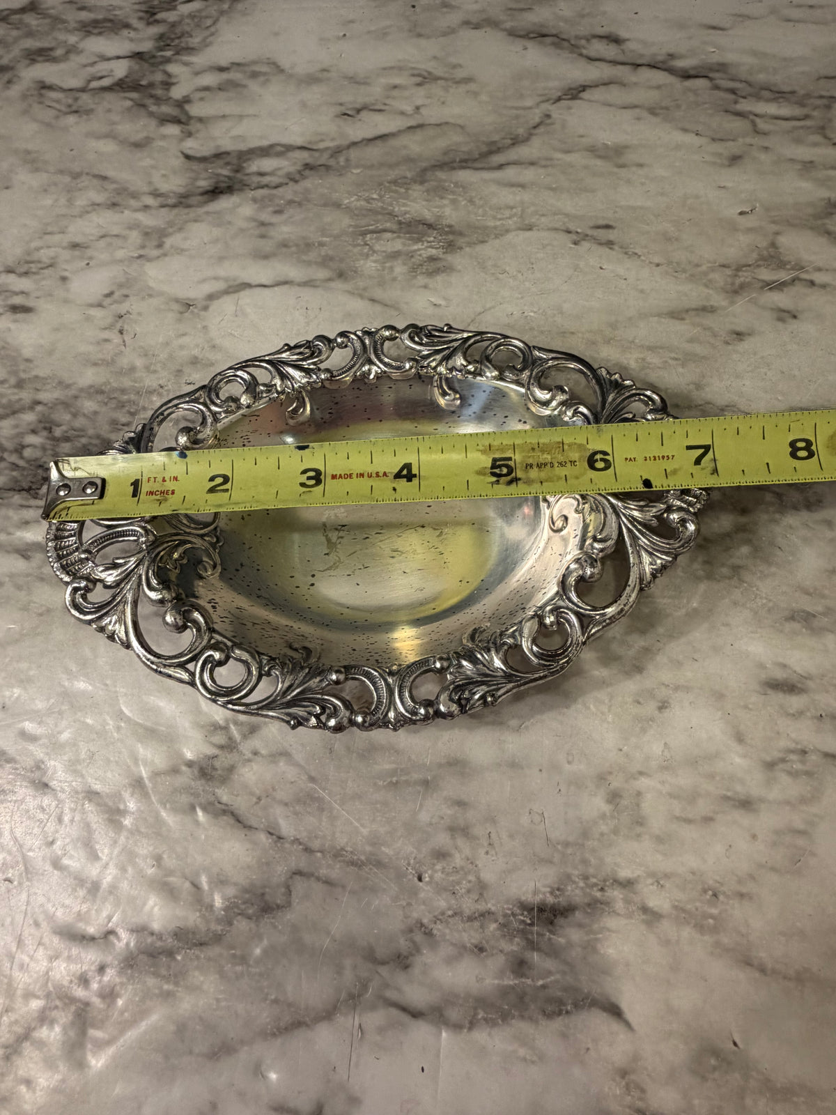 Raimond Silver Plate Oval Ornate Trinket Bowl