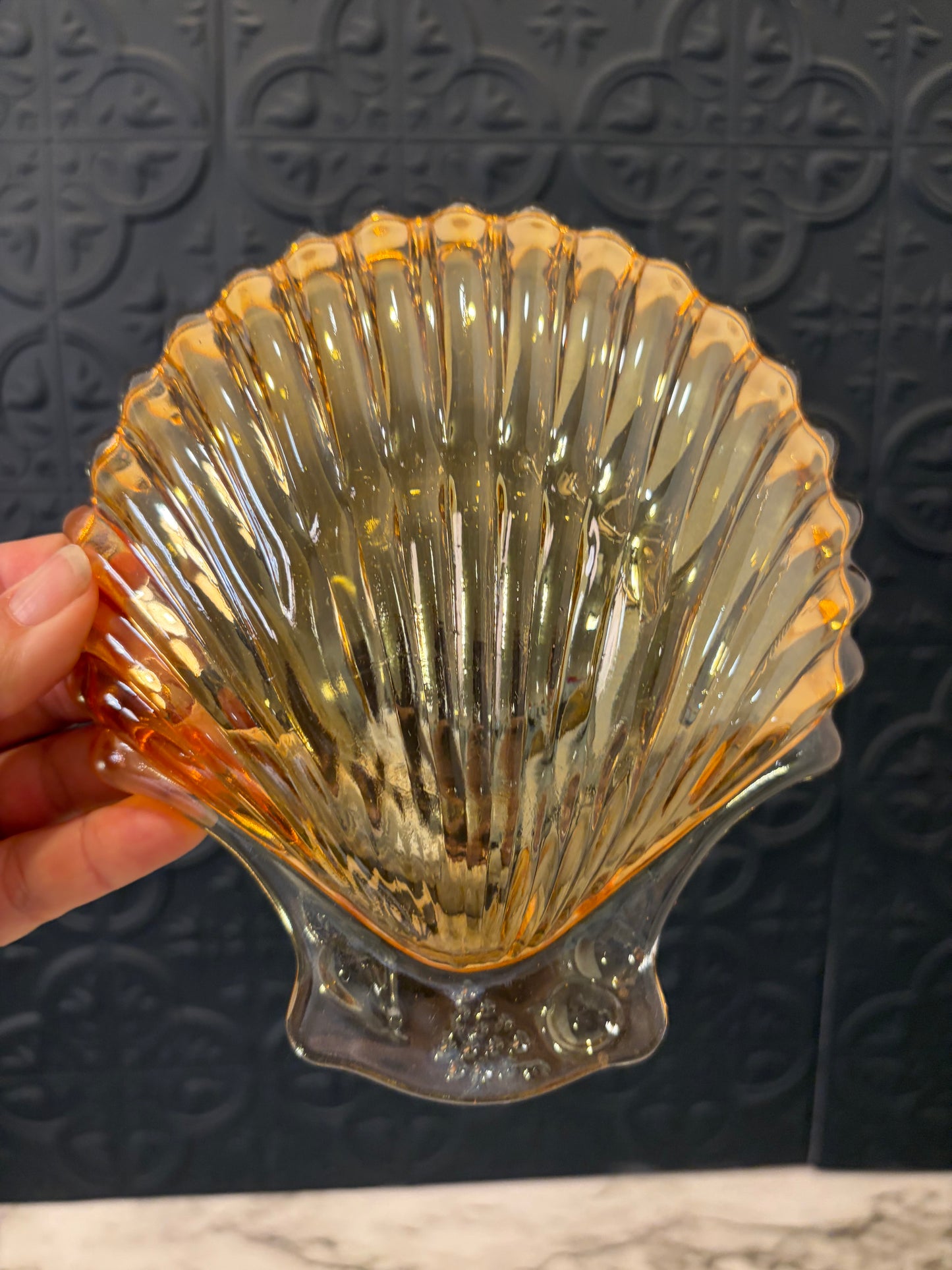 Indiana Glass Harvest Grape Carnival Shell Dish