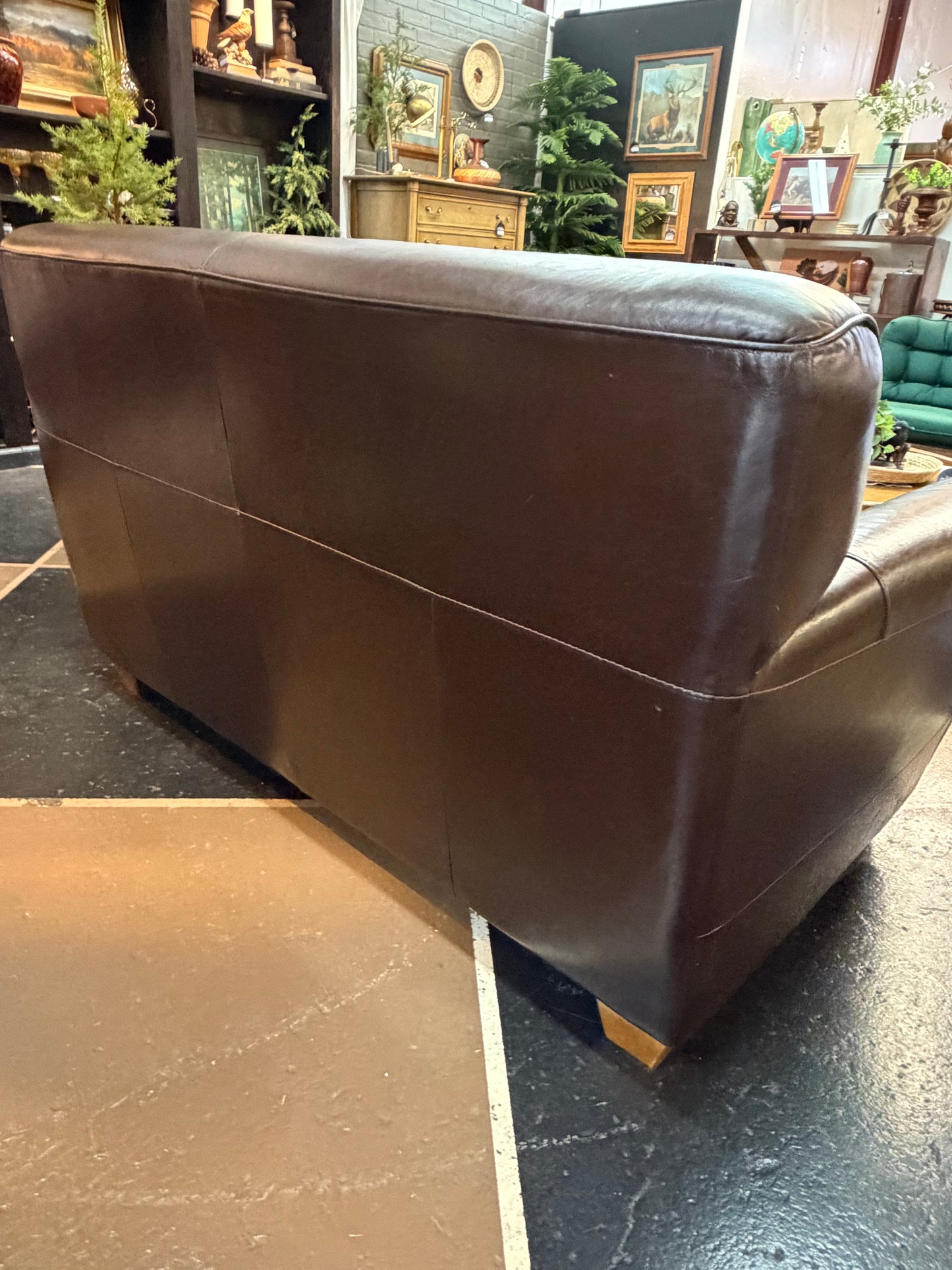 Natuzzi Brown Leather Loveseat