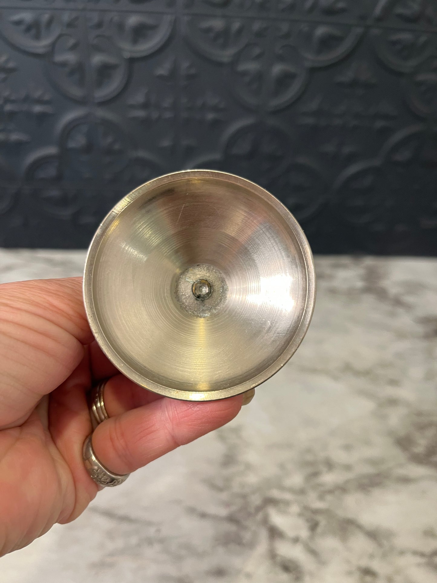 Small Silver Plate Candle Holder 2.75