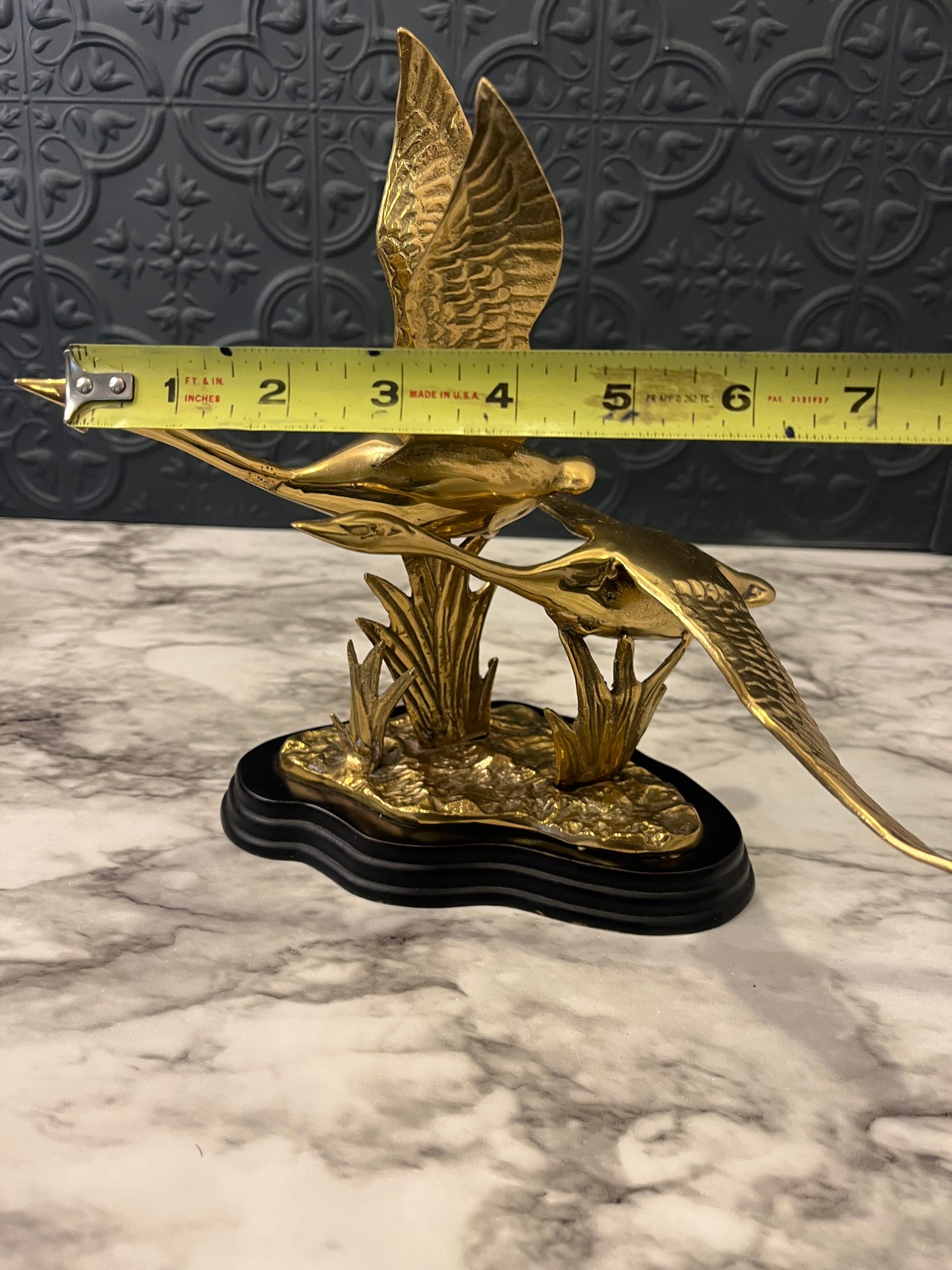 Brass Geese in Flight  Sculpture