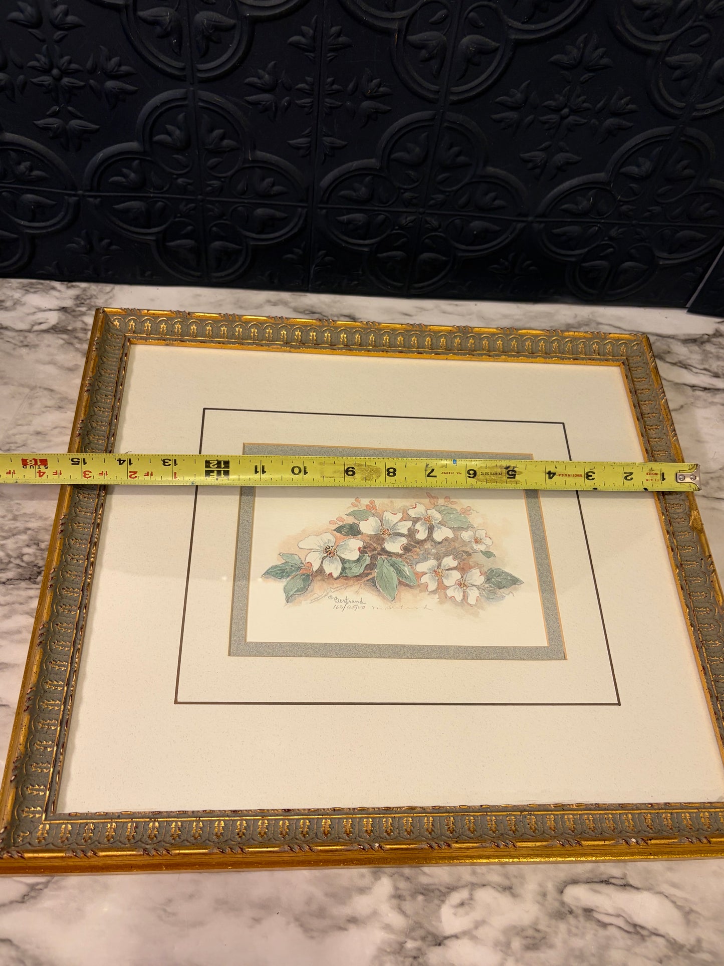 Framed White Flowers Mary Vincent Bertrand