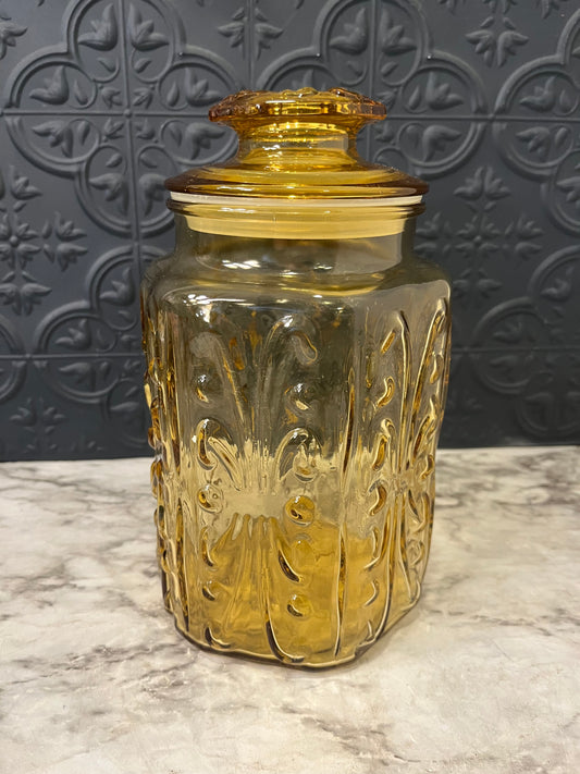 Federal Amber Glass Canister