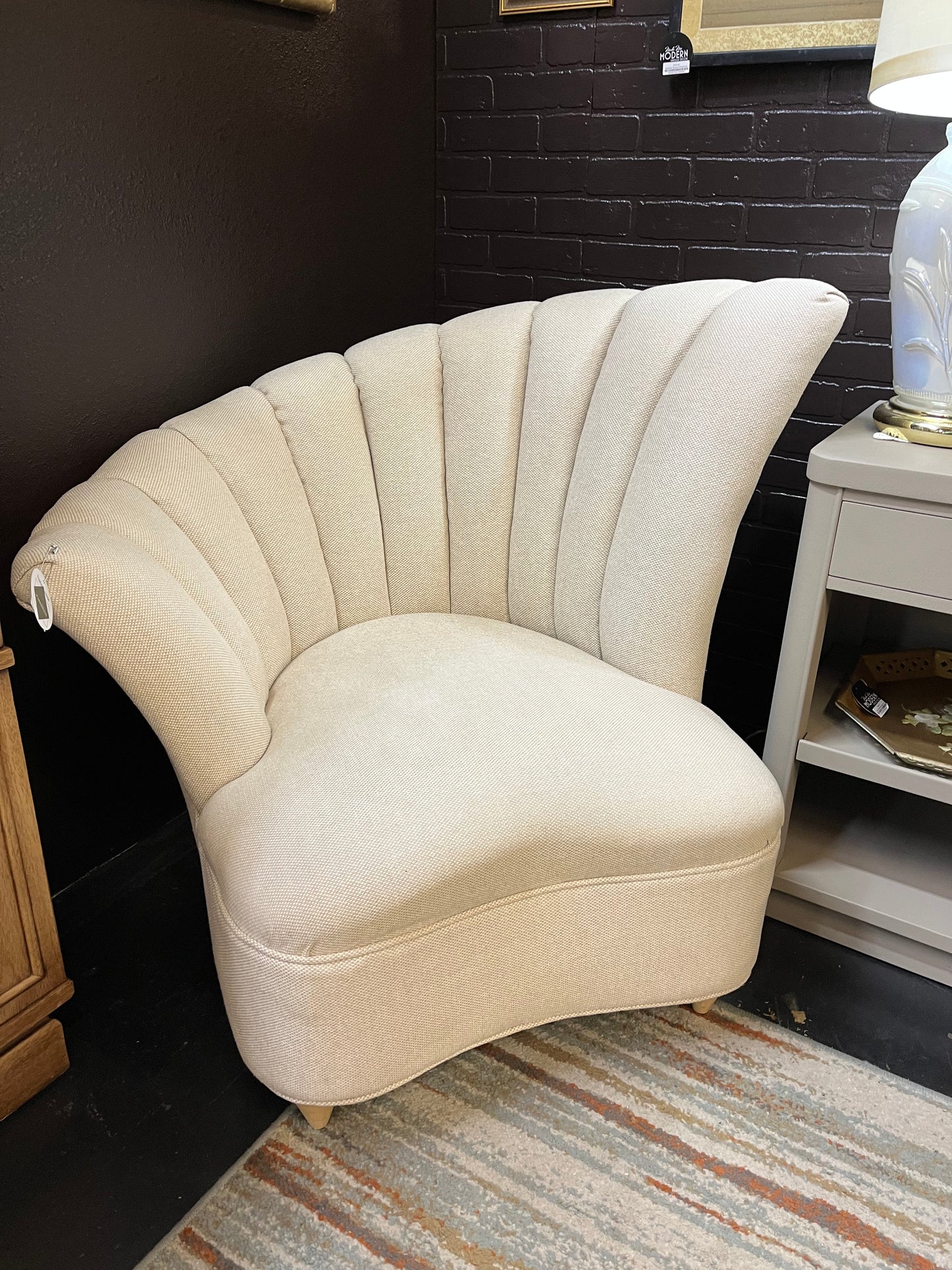 Asymetrical Cream Shell Chair