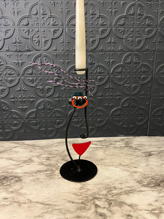 Metal abstract candle holder