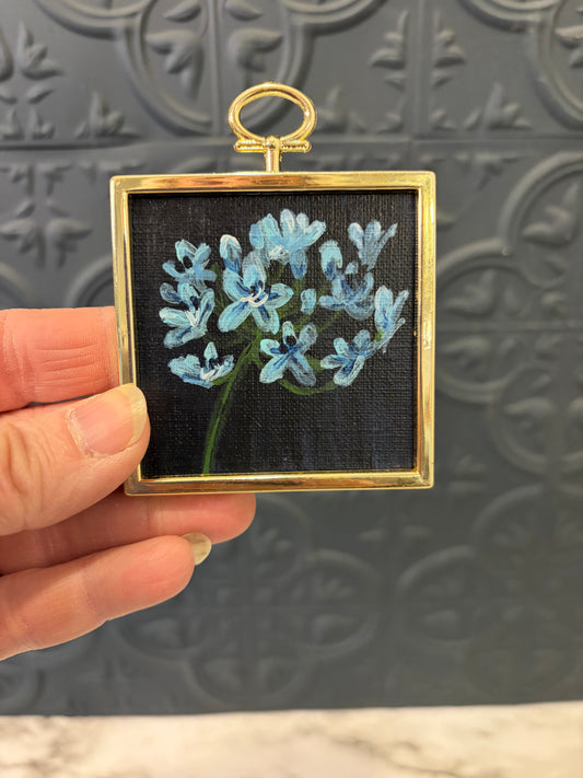 Handpainted Blue Flower Magnet by Jessie