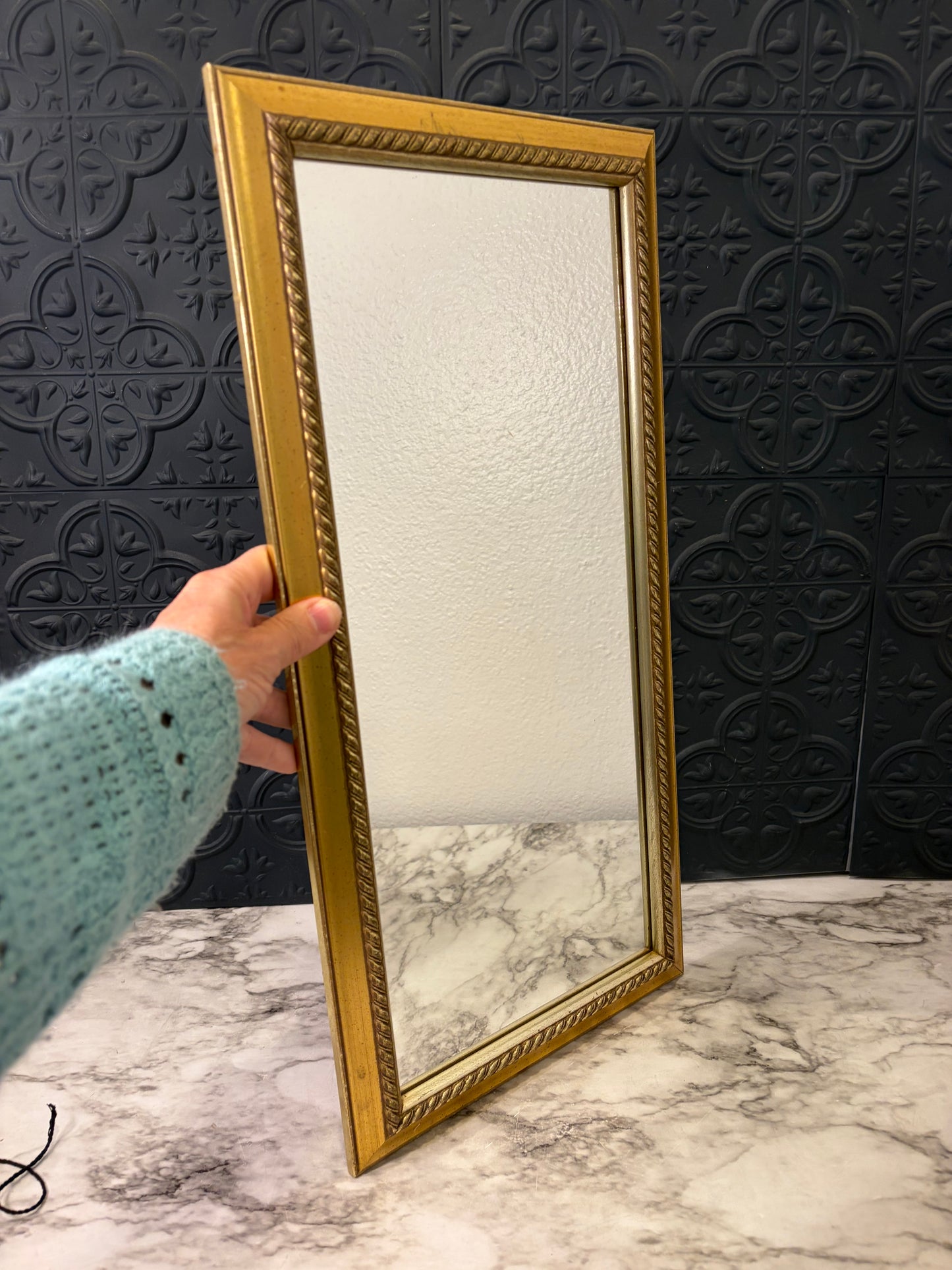 Rectangle Gold Mirror 19.75 x 10
