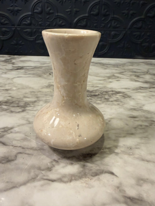 Cream Stone Vase 4"
