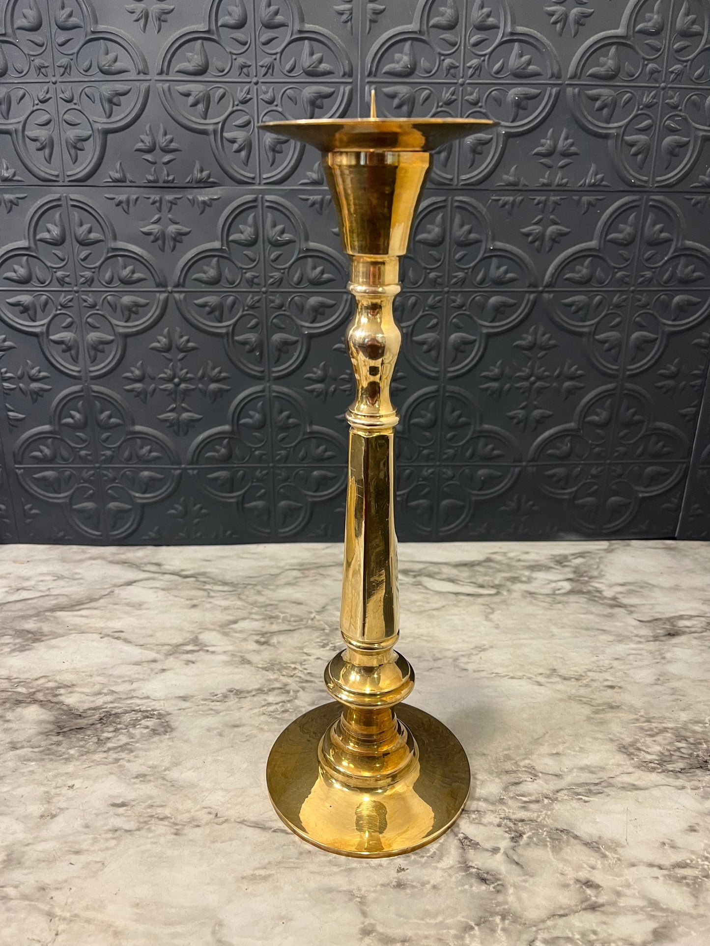 13.25 " Brass Pillar Holder
