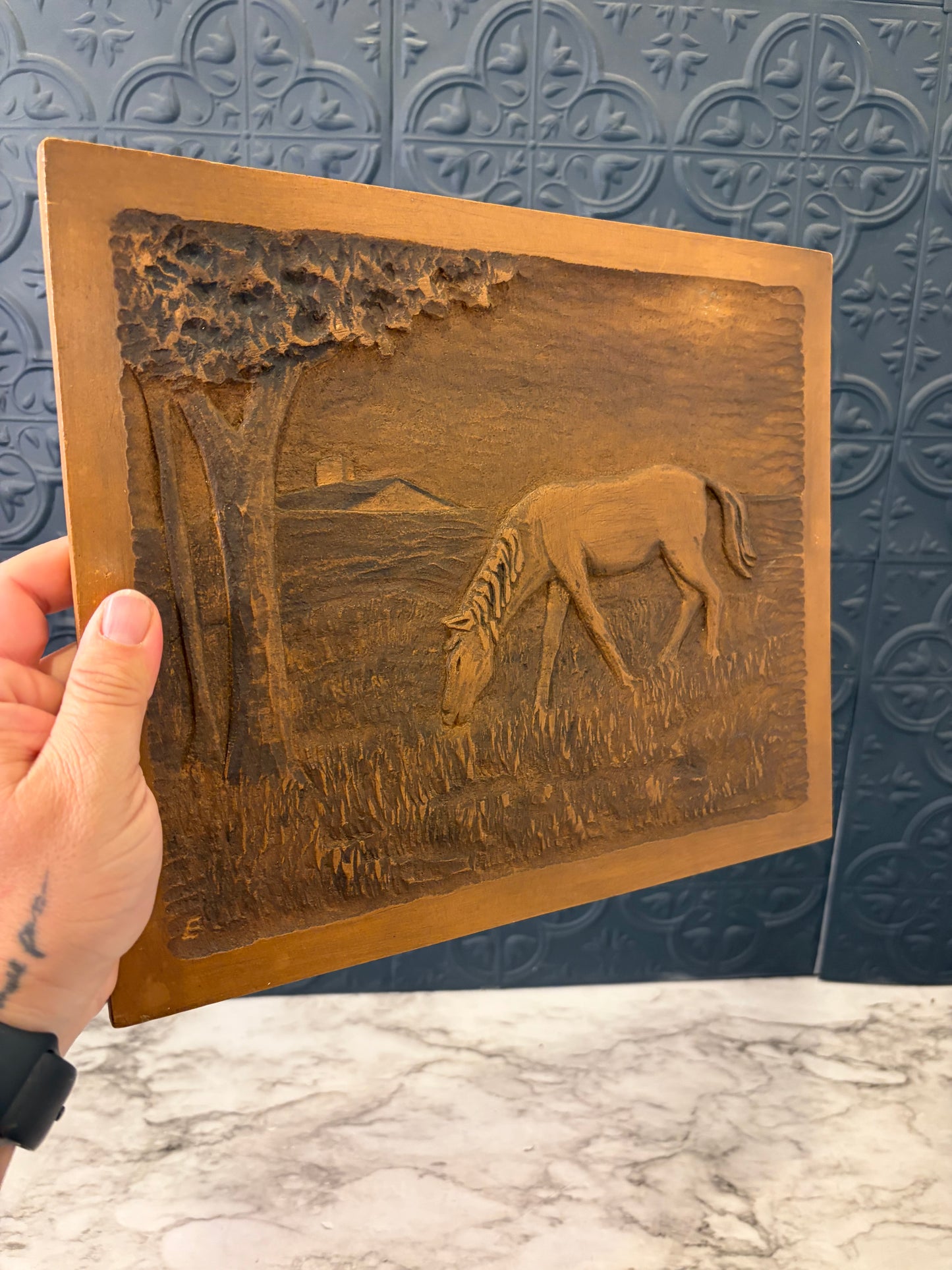 Resin Relief Plaque of Horse