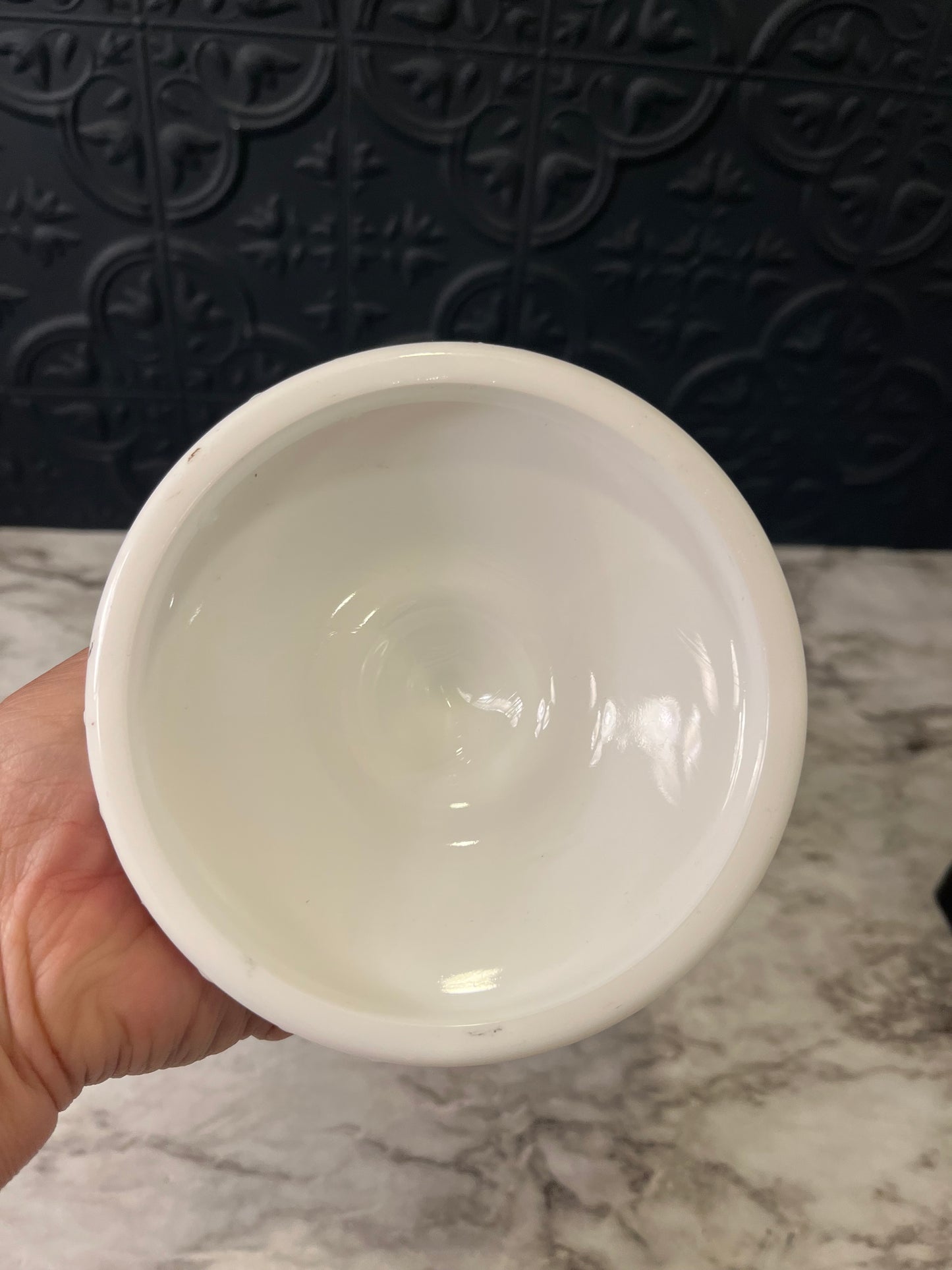 Fenton Milk Glass hobnail Candle Holder Lg