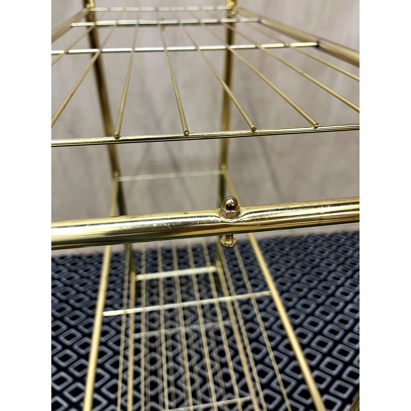 Brass wire 4 tier shelf