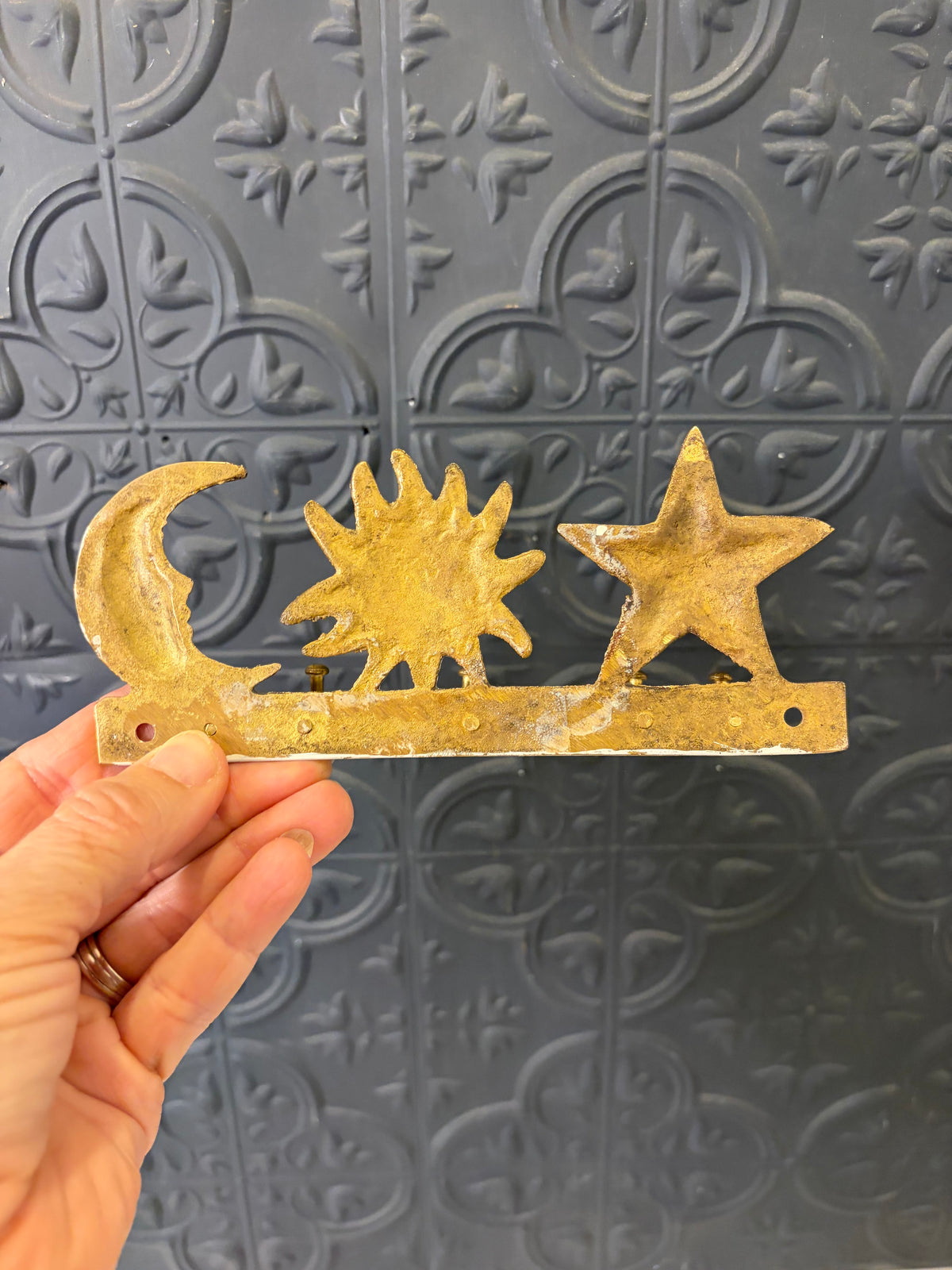 Brass Star sun Moon Key Holder
