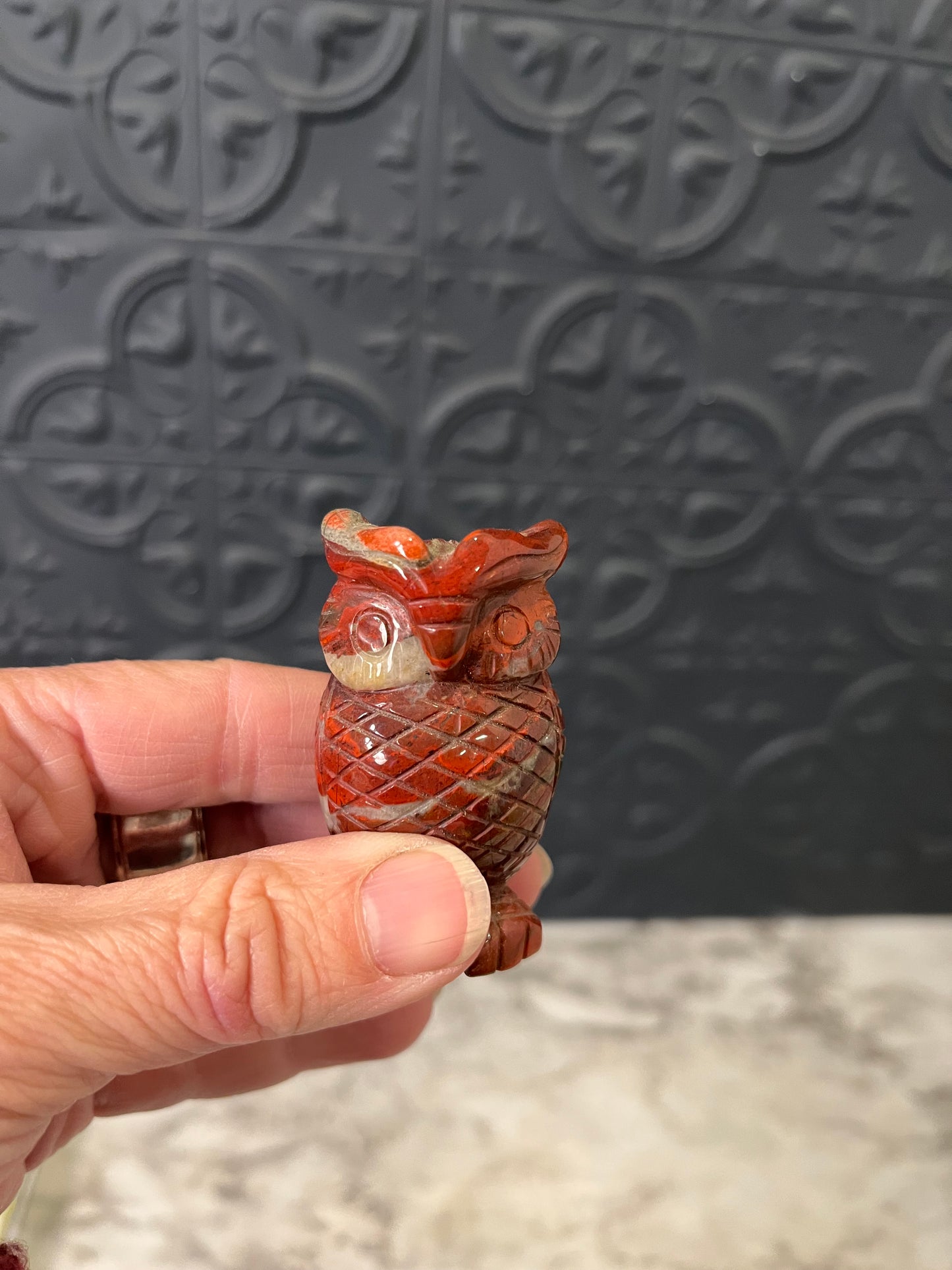 Hand Carved Stone Owl