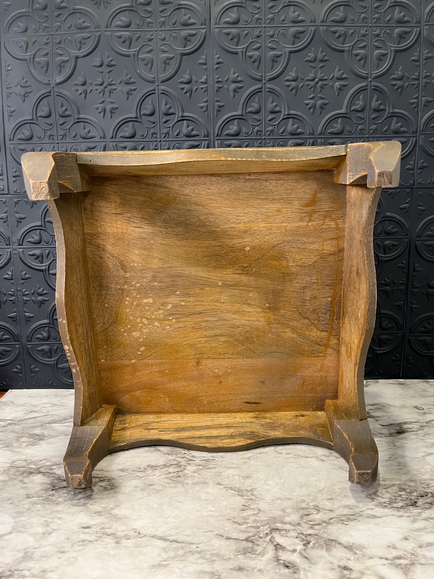 Embossed Metal and wood Riser (pooja chowki)