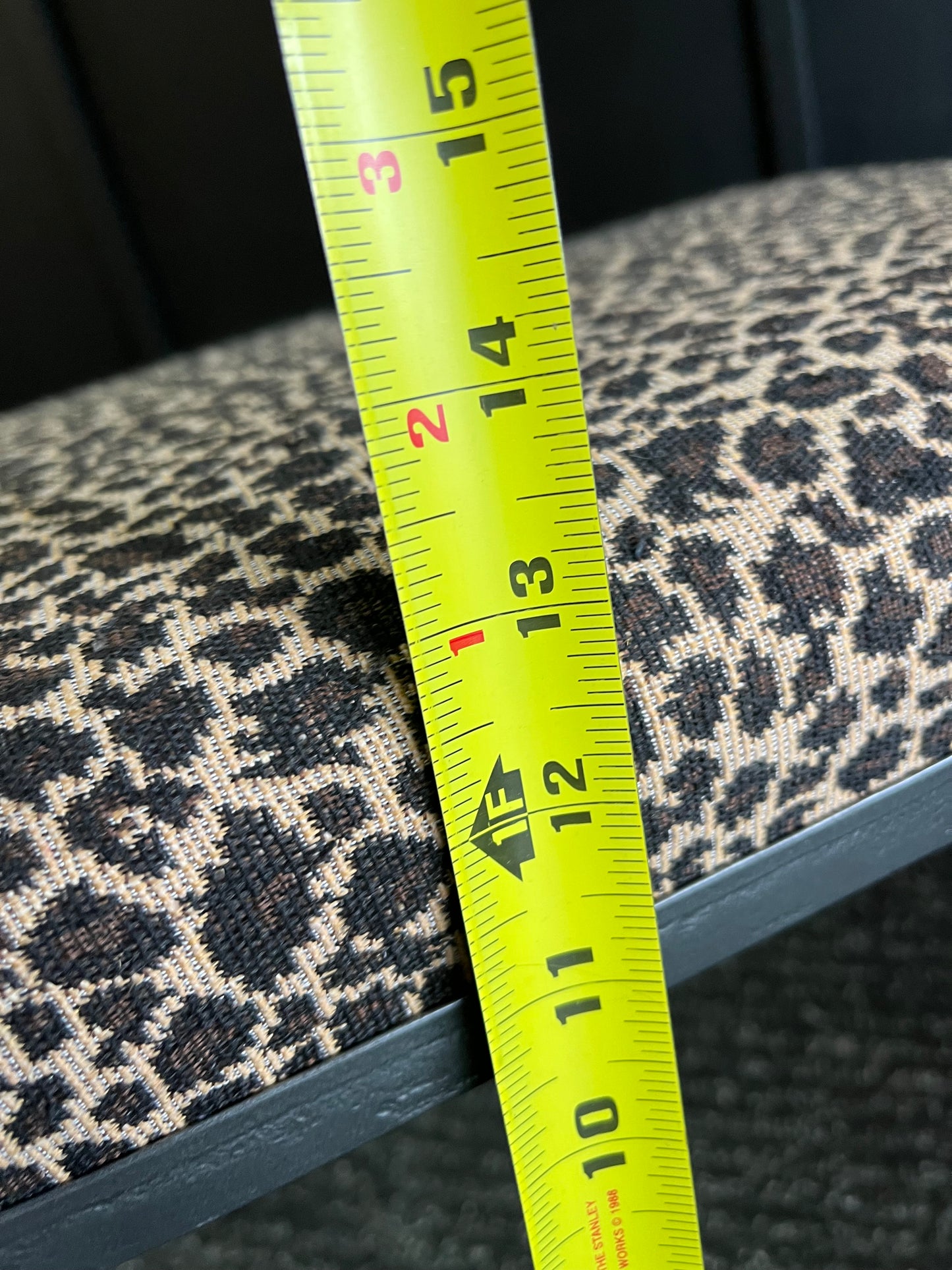 Animal Print Stool With Metal Legs