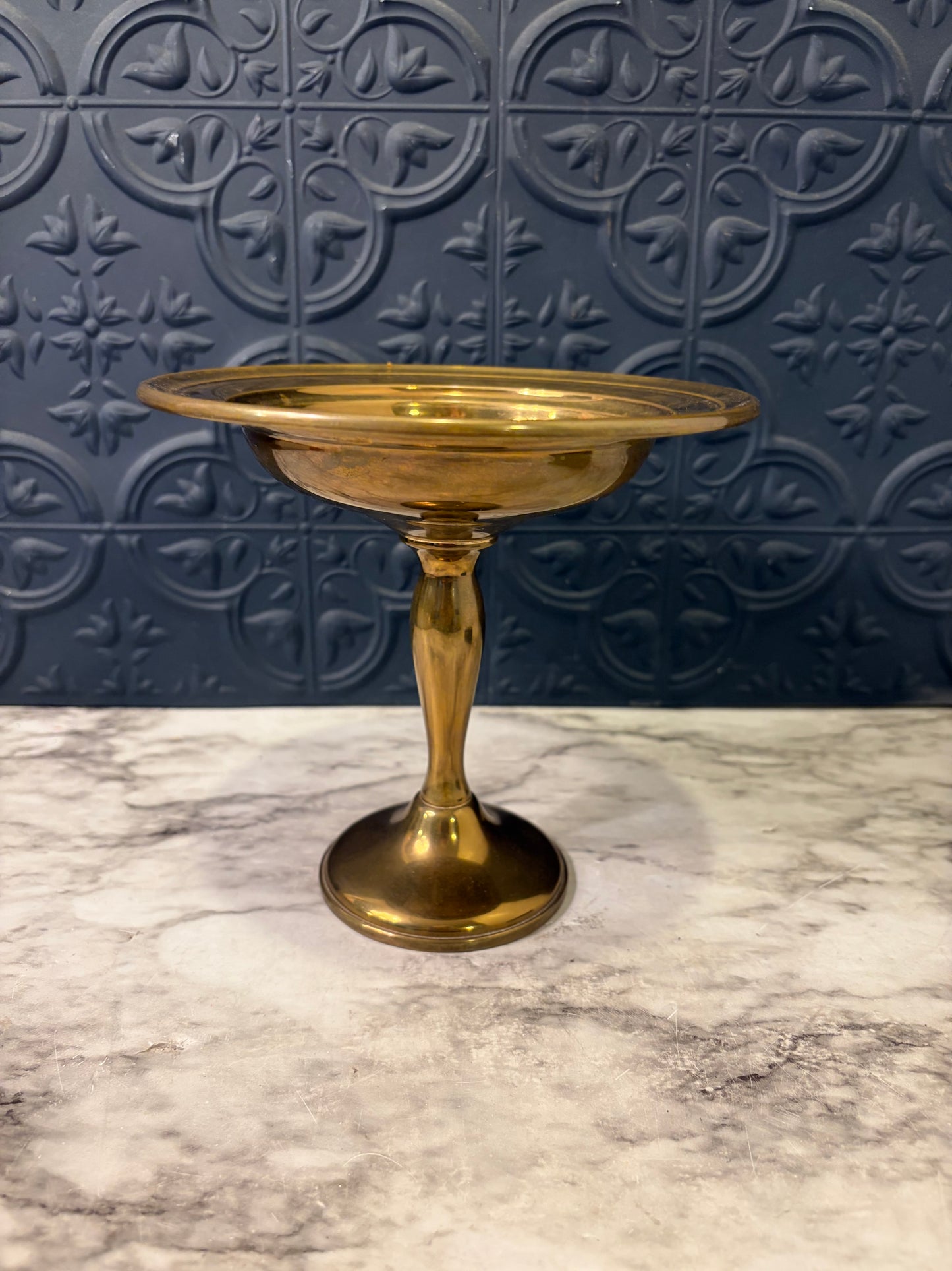 Gorham Brass Pedestal Compote Dish