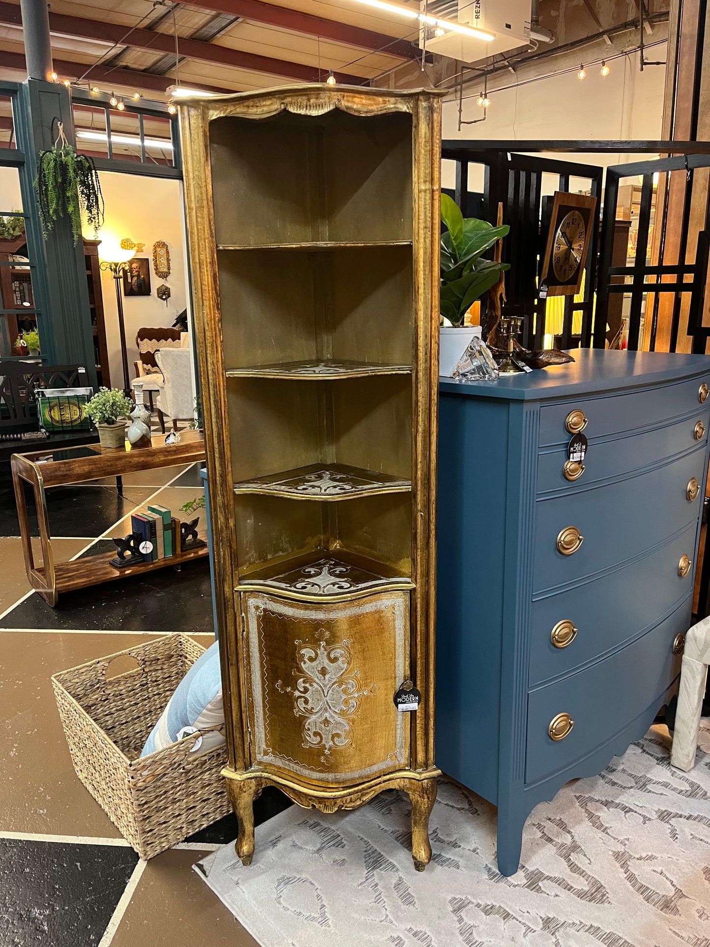 Florentine Corner Shelf Cabinet