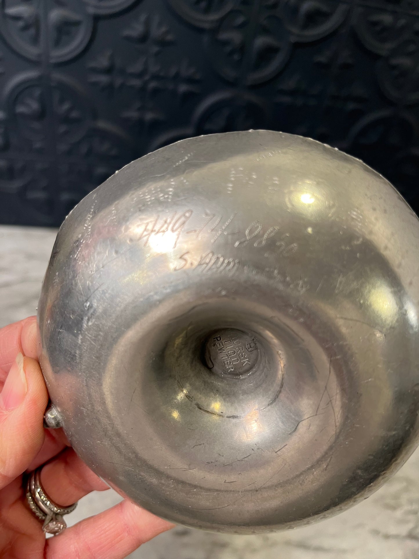 Norwegian BK Tinn Pewter Chamber Stick