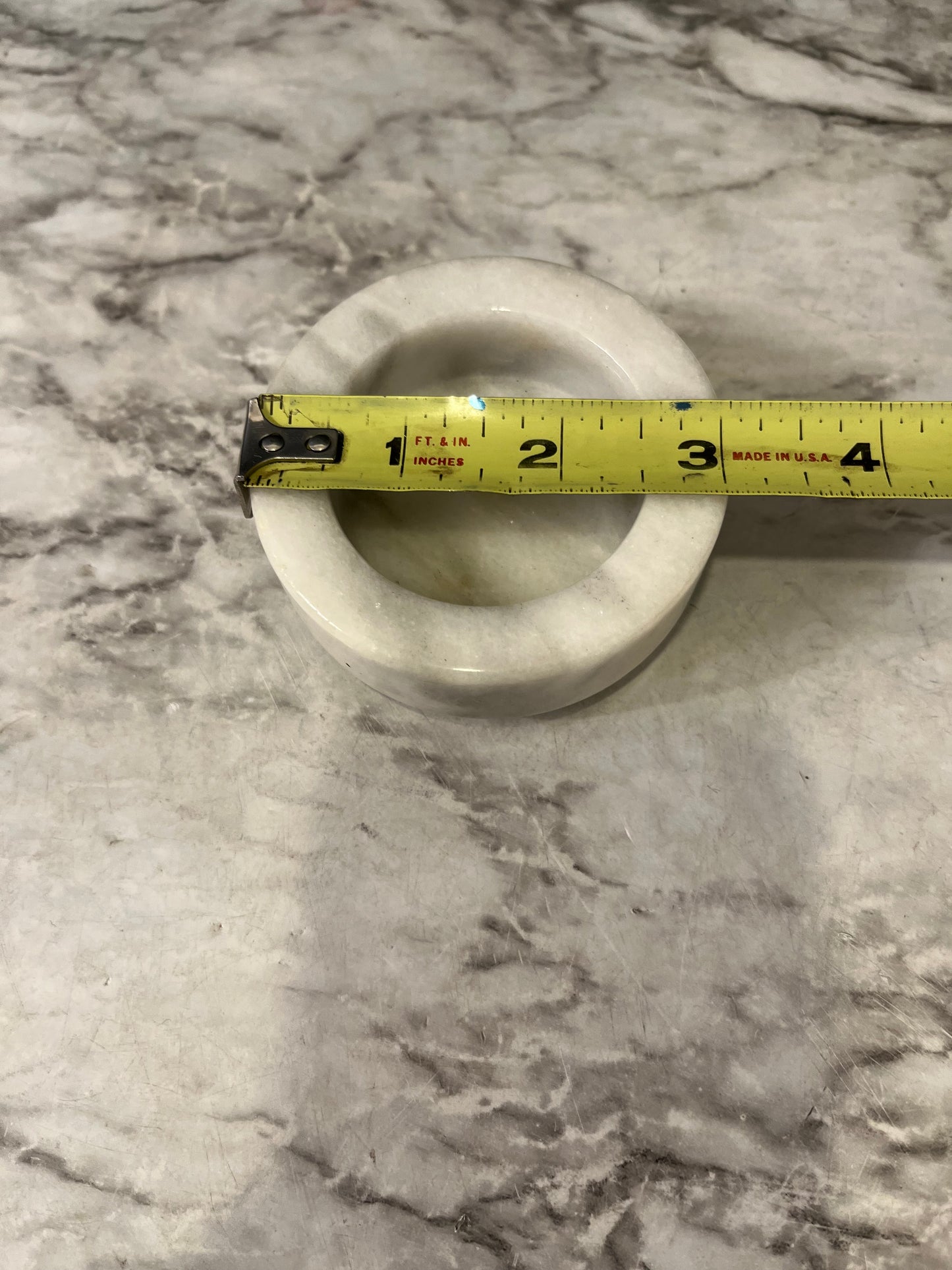 Round Marble Ashtray White