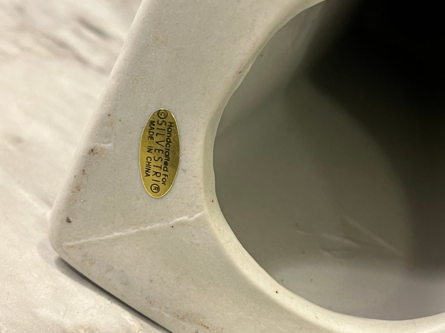 Silvestri Blue and White Candle Holder 8"