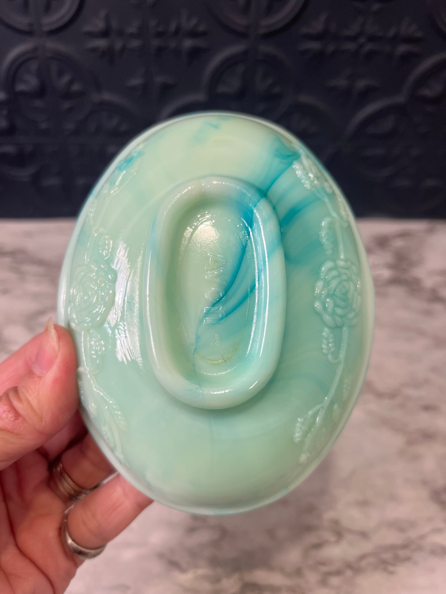 Avon Blue Green Soap Dish