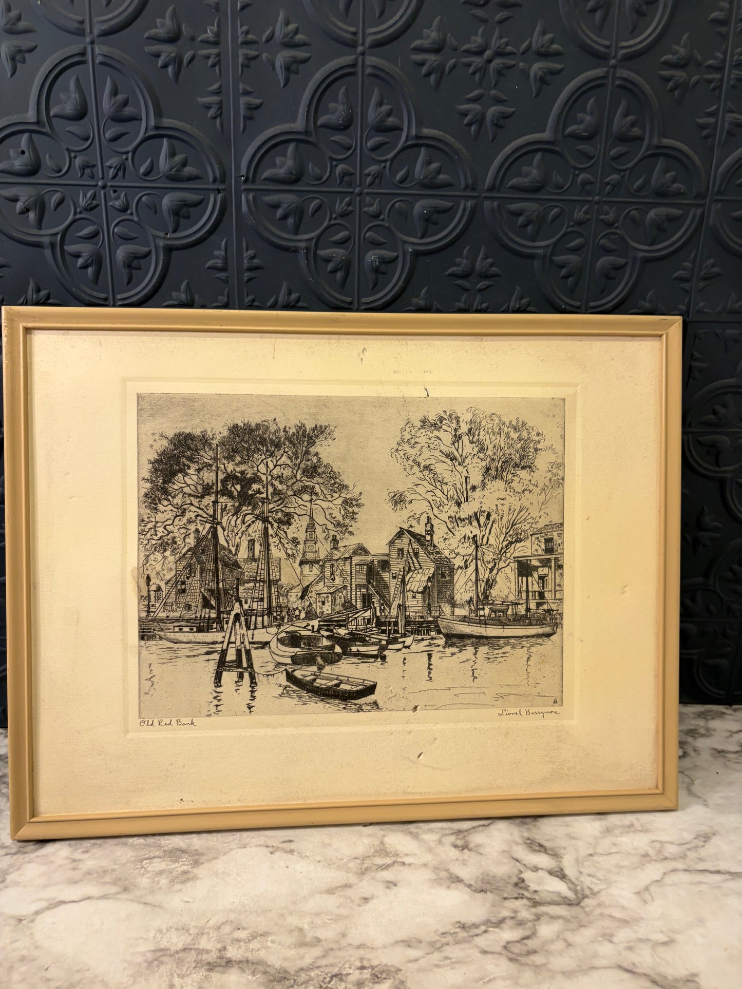 Old Red Bank Print AS IS