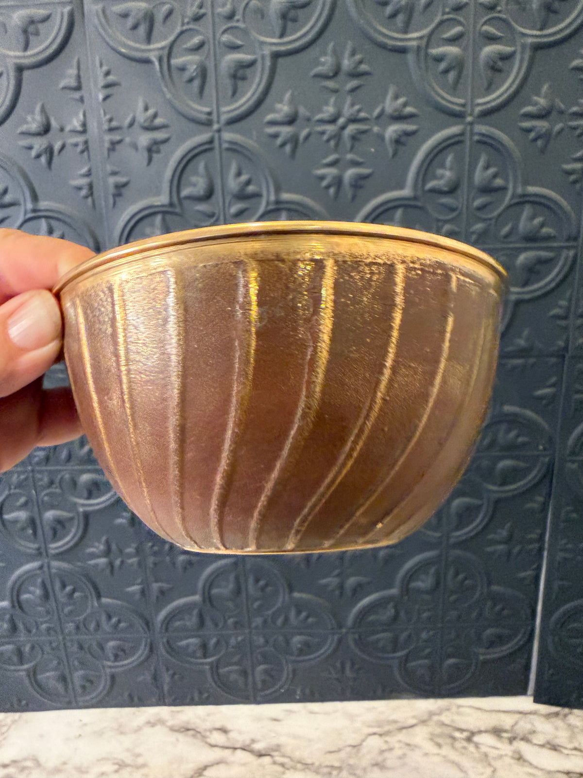 Brass and Brown Bowl