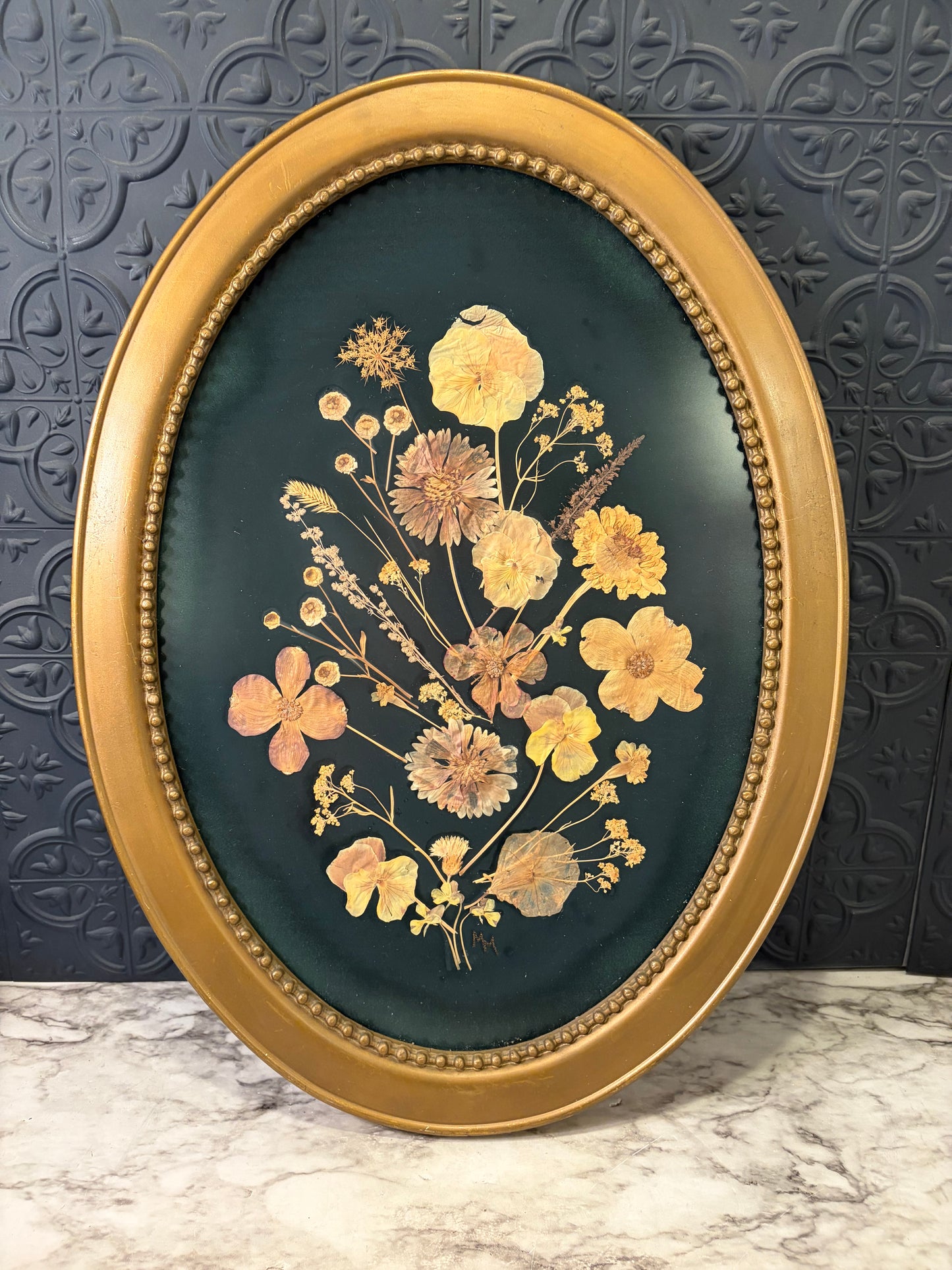 Oval Pressed Flower Art