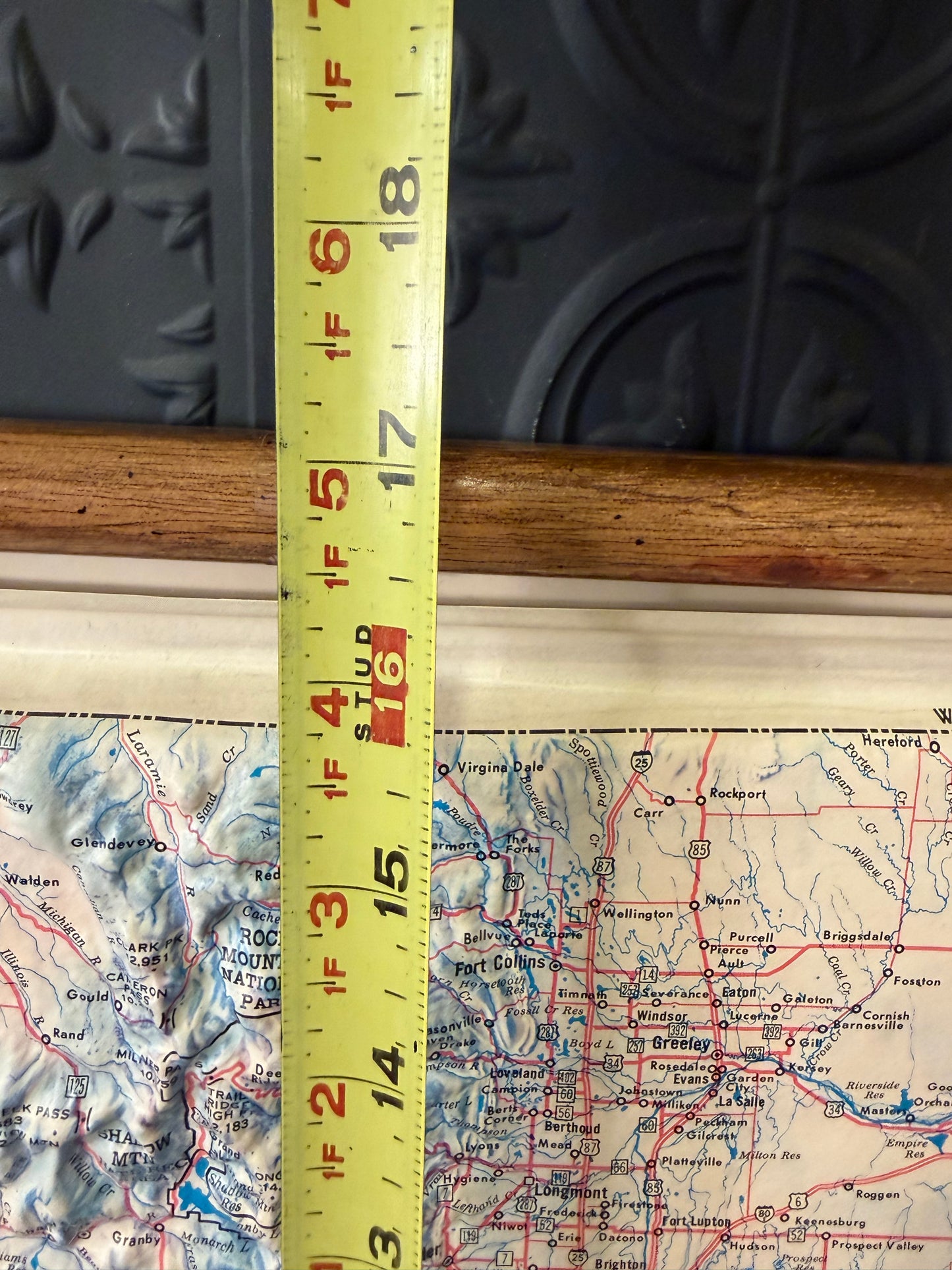 Topographical Map of Colorado with Frame