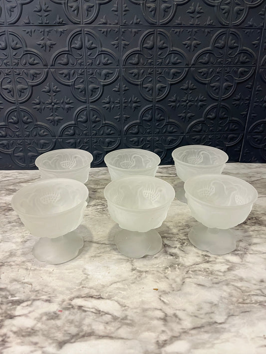 Avon Satin Glass Dessert Cups x6