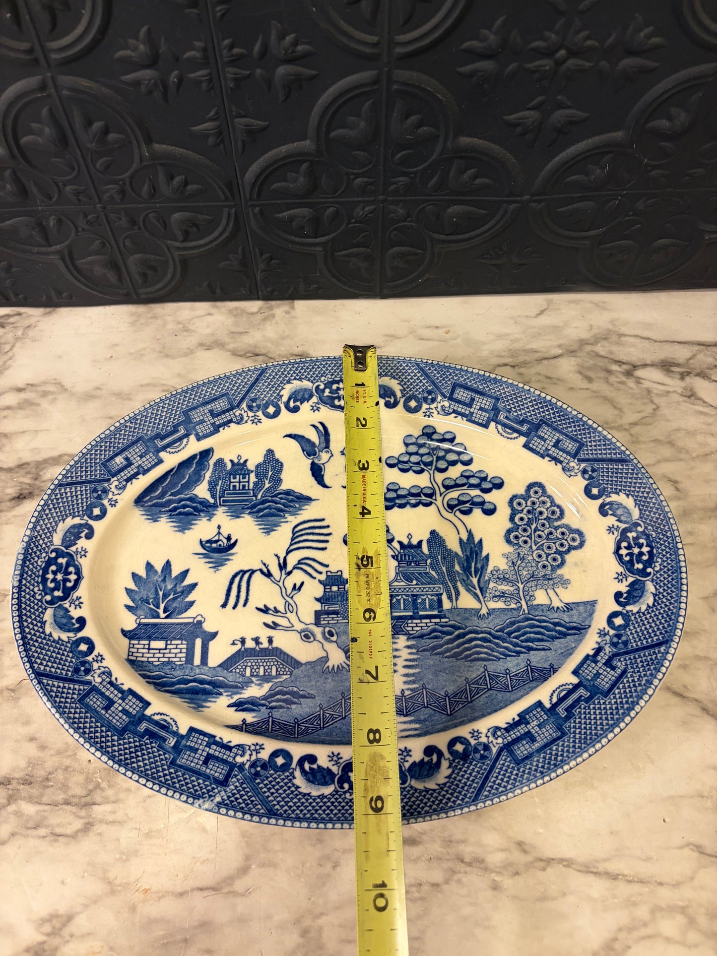 Blue and White Japanese Blue Willow Serving Plate