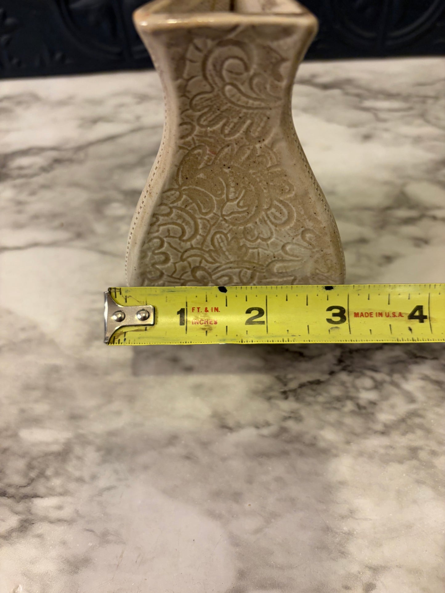 Small Cream Embossed Vase
