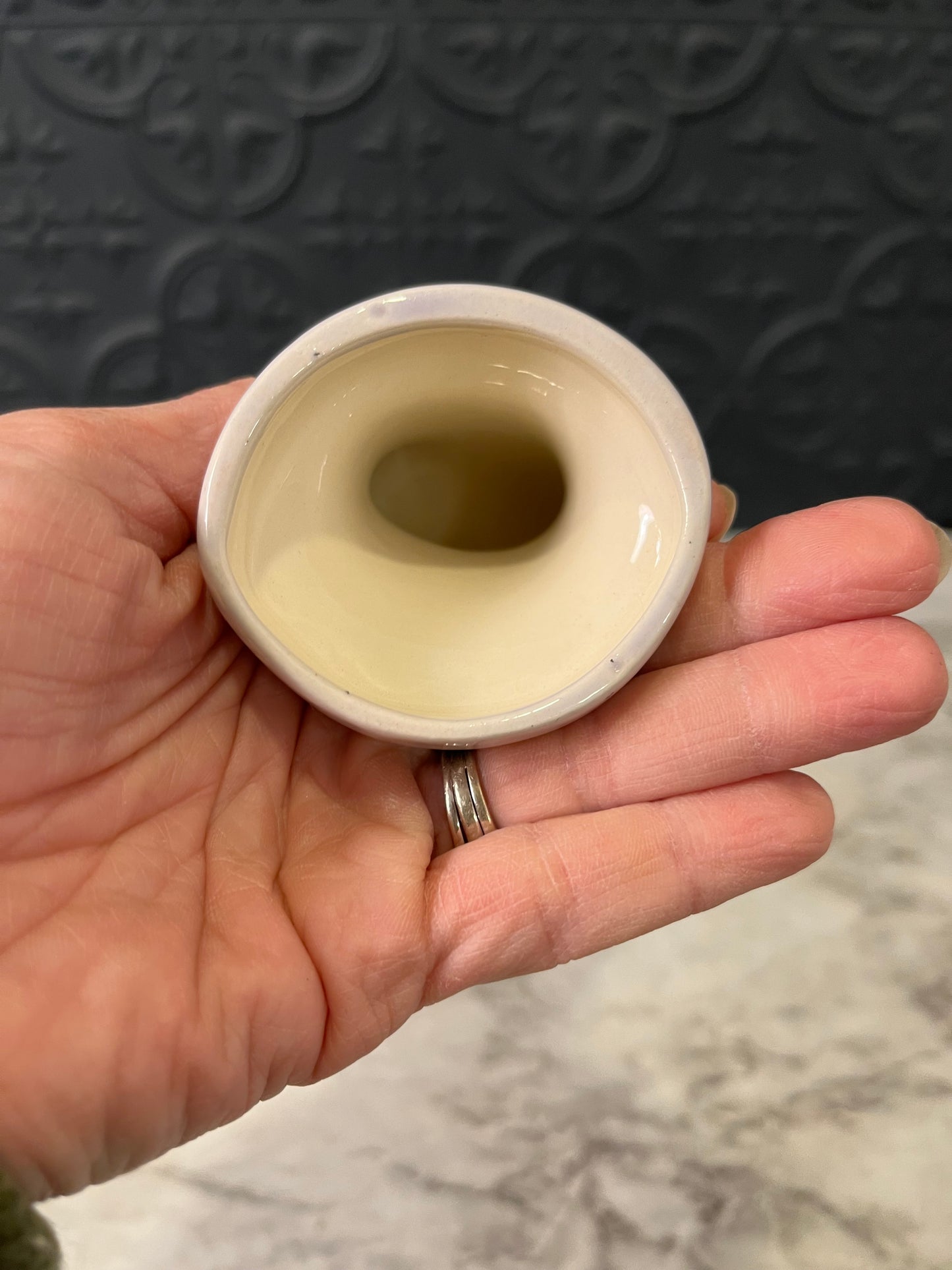 Porcelain Hand with Purple flowers