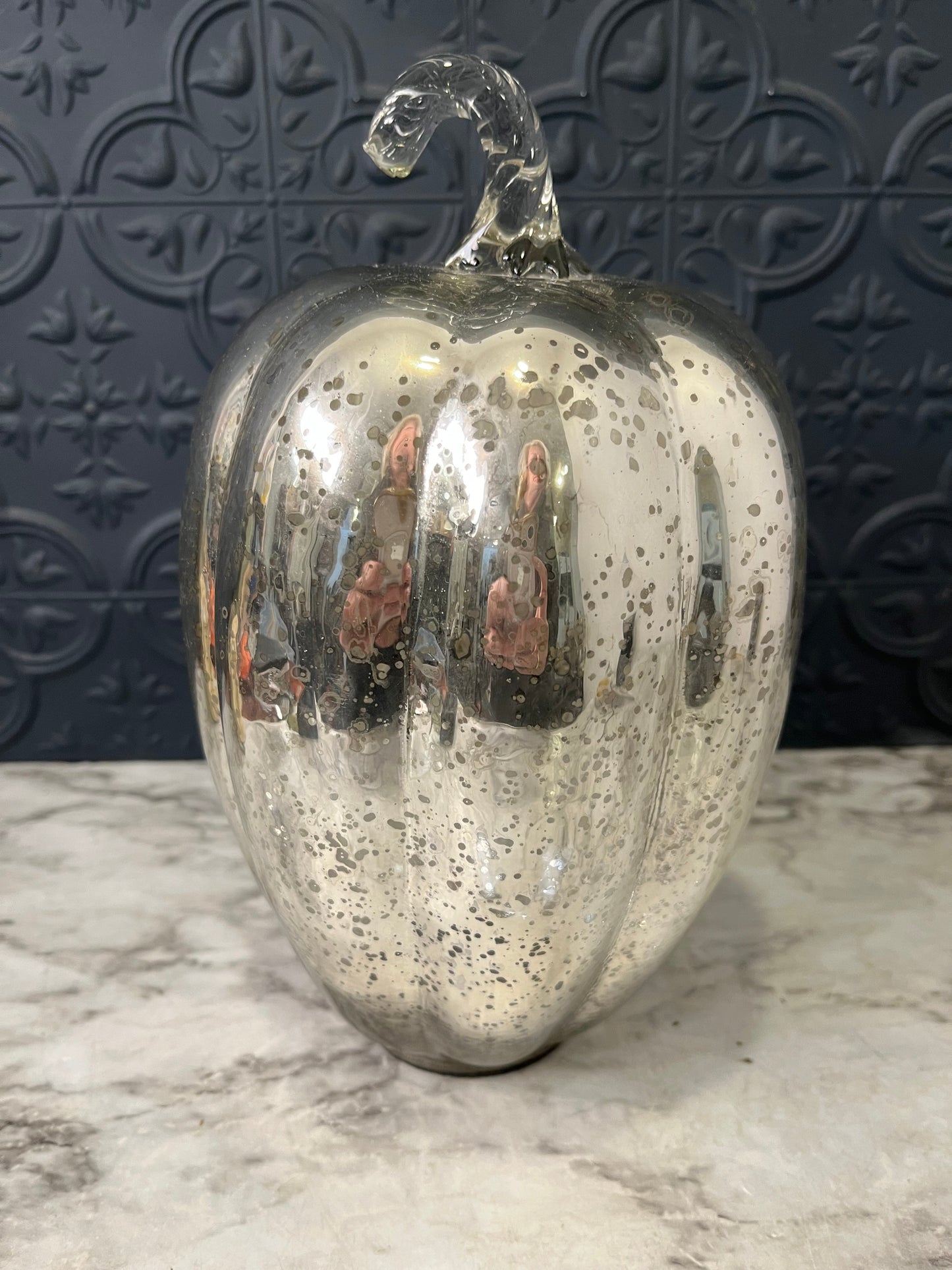 Mercury Glass Tall Pumpkin