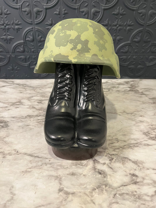 Vintage Jim Beam Combat Boots and Helmet Decanter