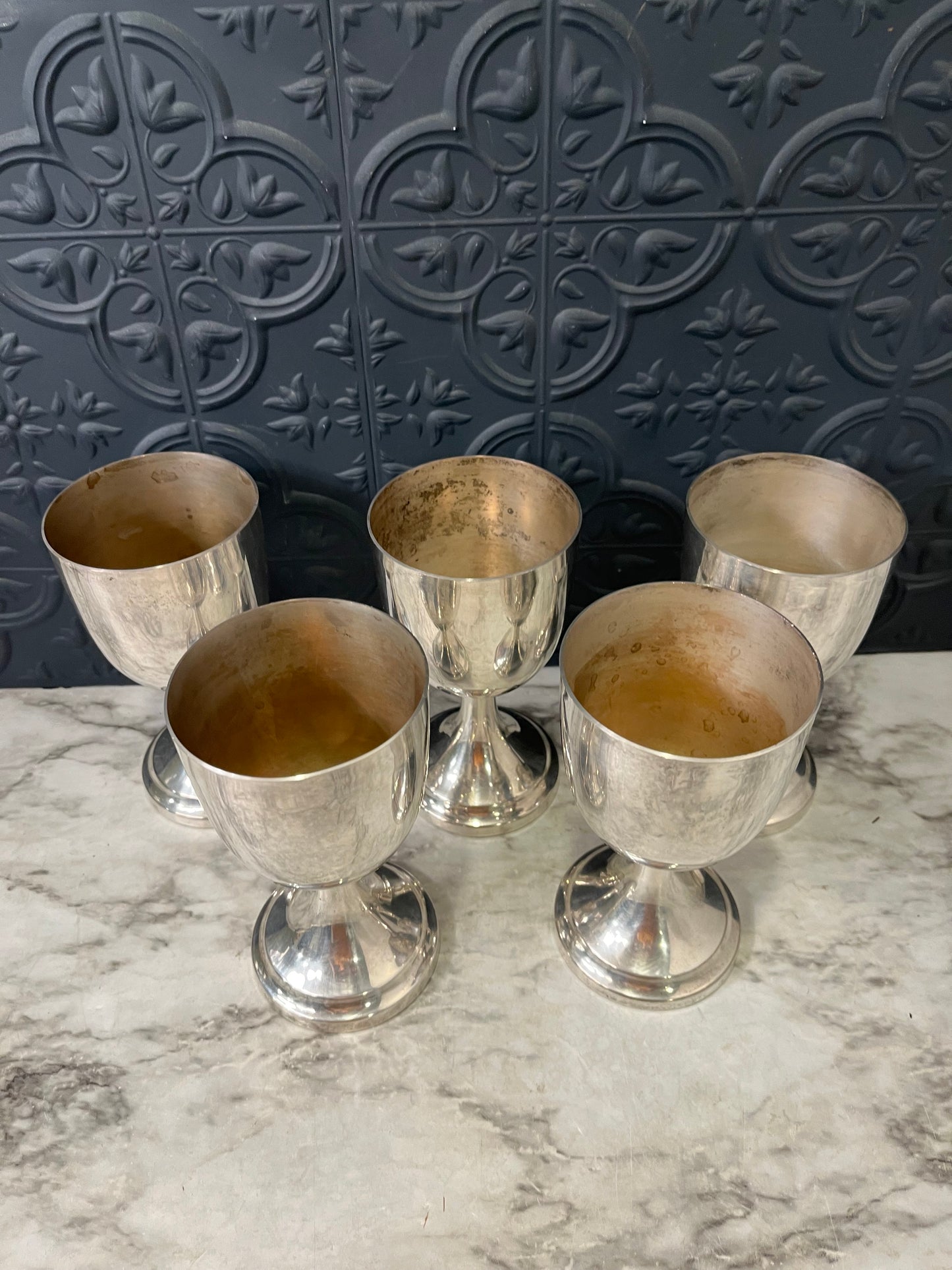 Silver plate Goblets set of 5