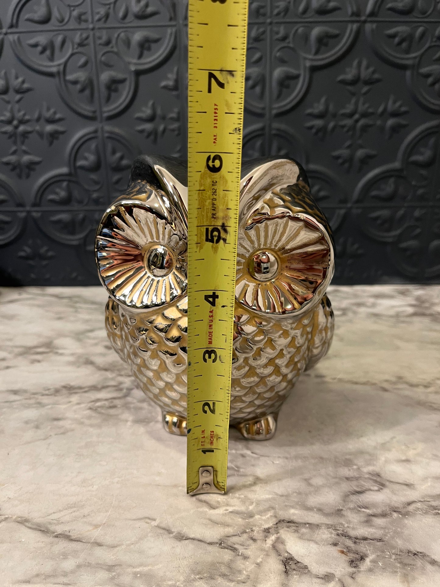 Silver Ceramic owl