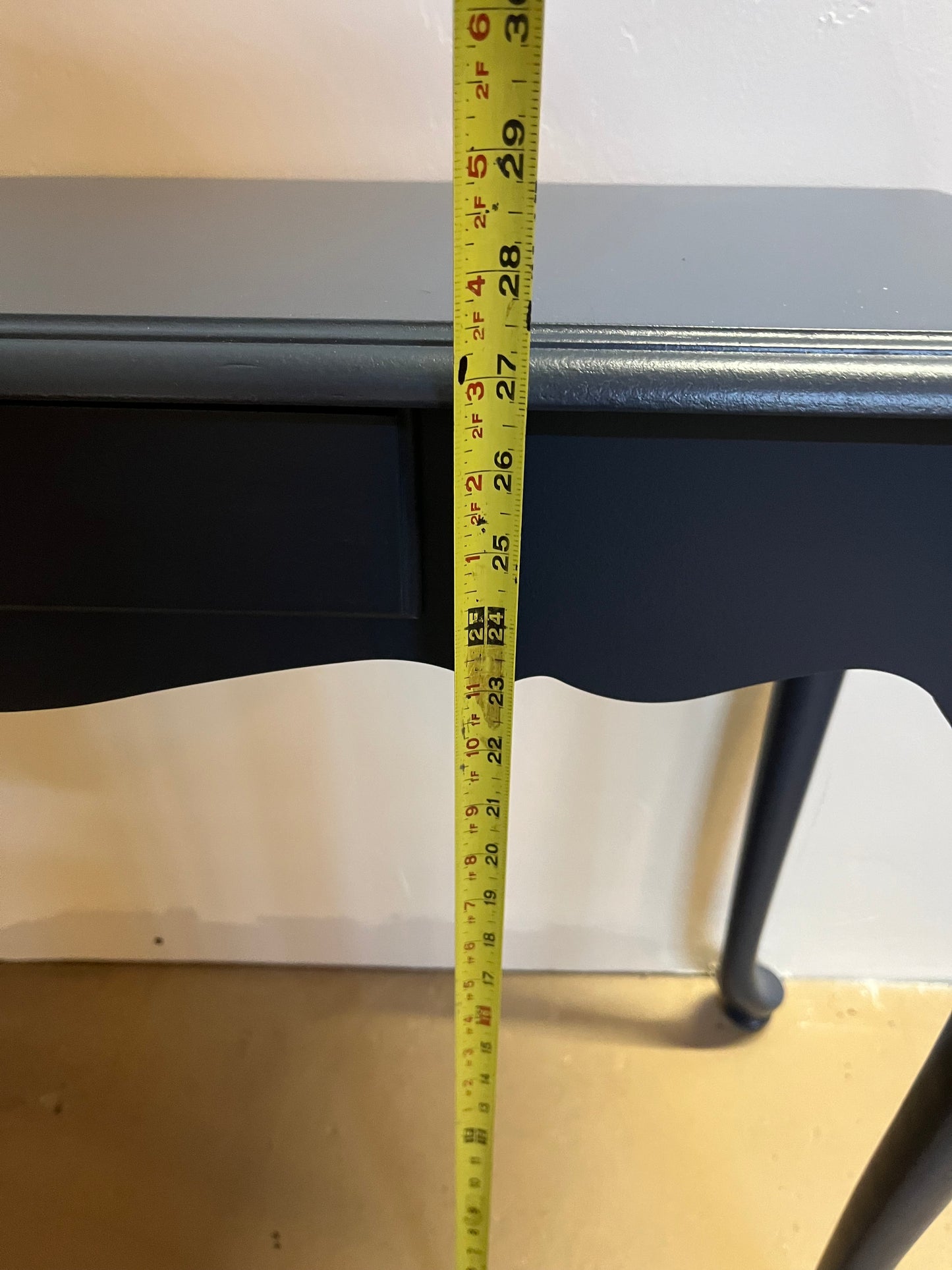 Blue Vanity Entry Table Painted Inkwell